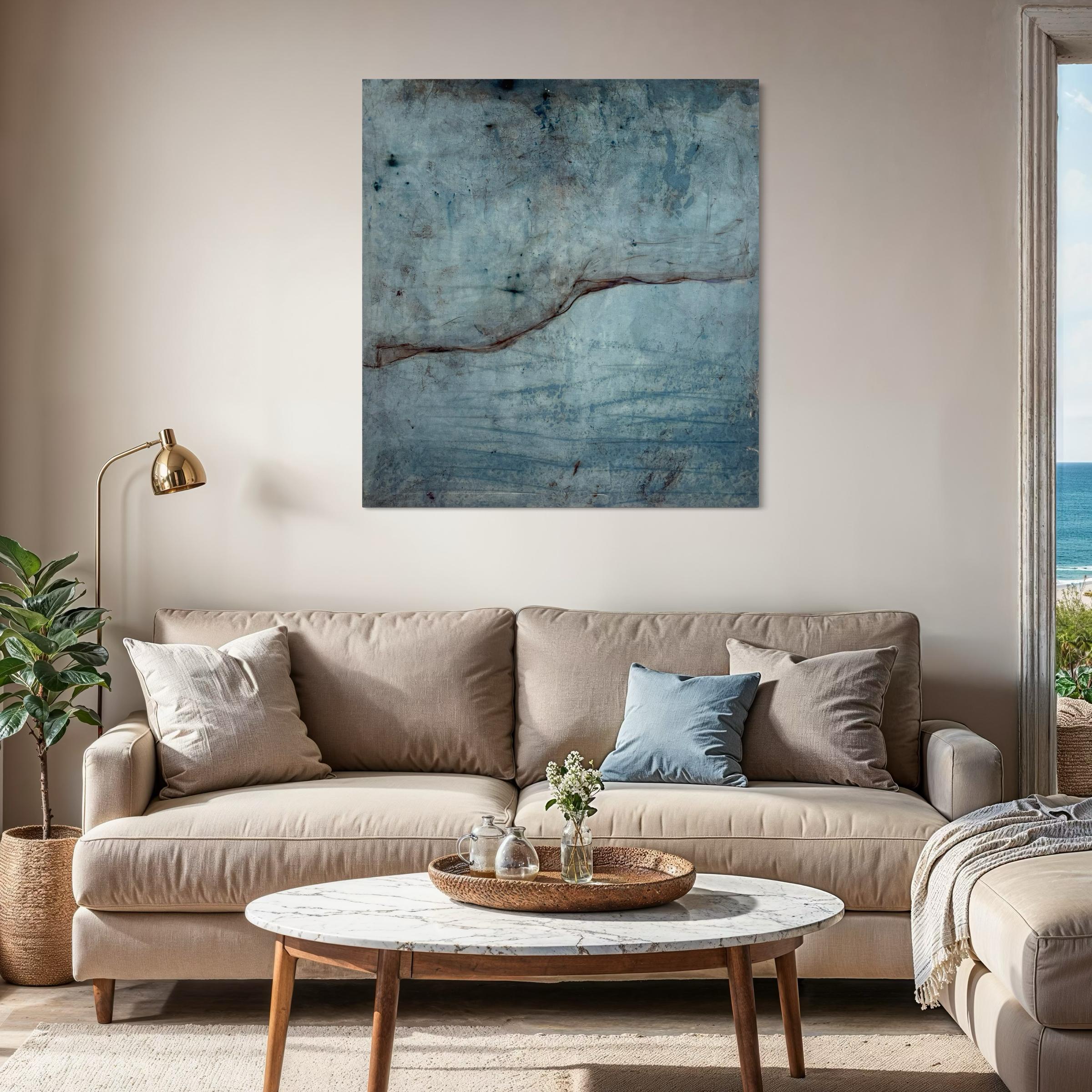 Paysage bleu, peinture à l'huile sur toile, abstrait  Art par Marilina Marchica en vente 9