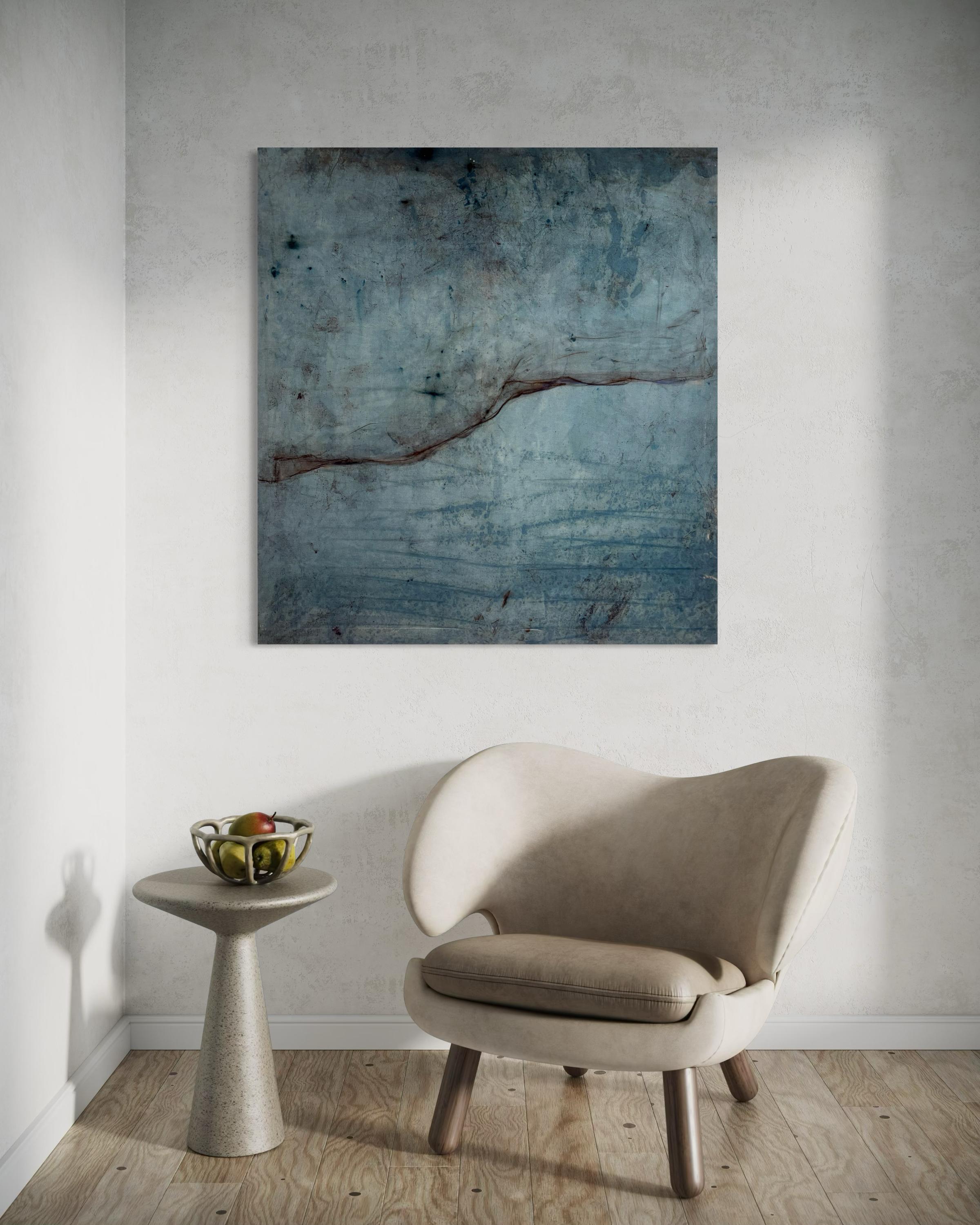 Paysage bleu, peinture à l'huile sur toile, abstrait  Art par Marilina Marchica en vente 5