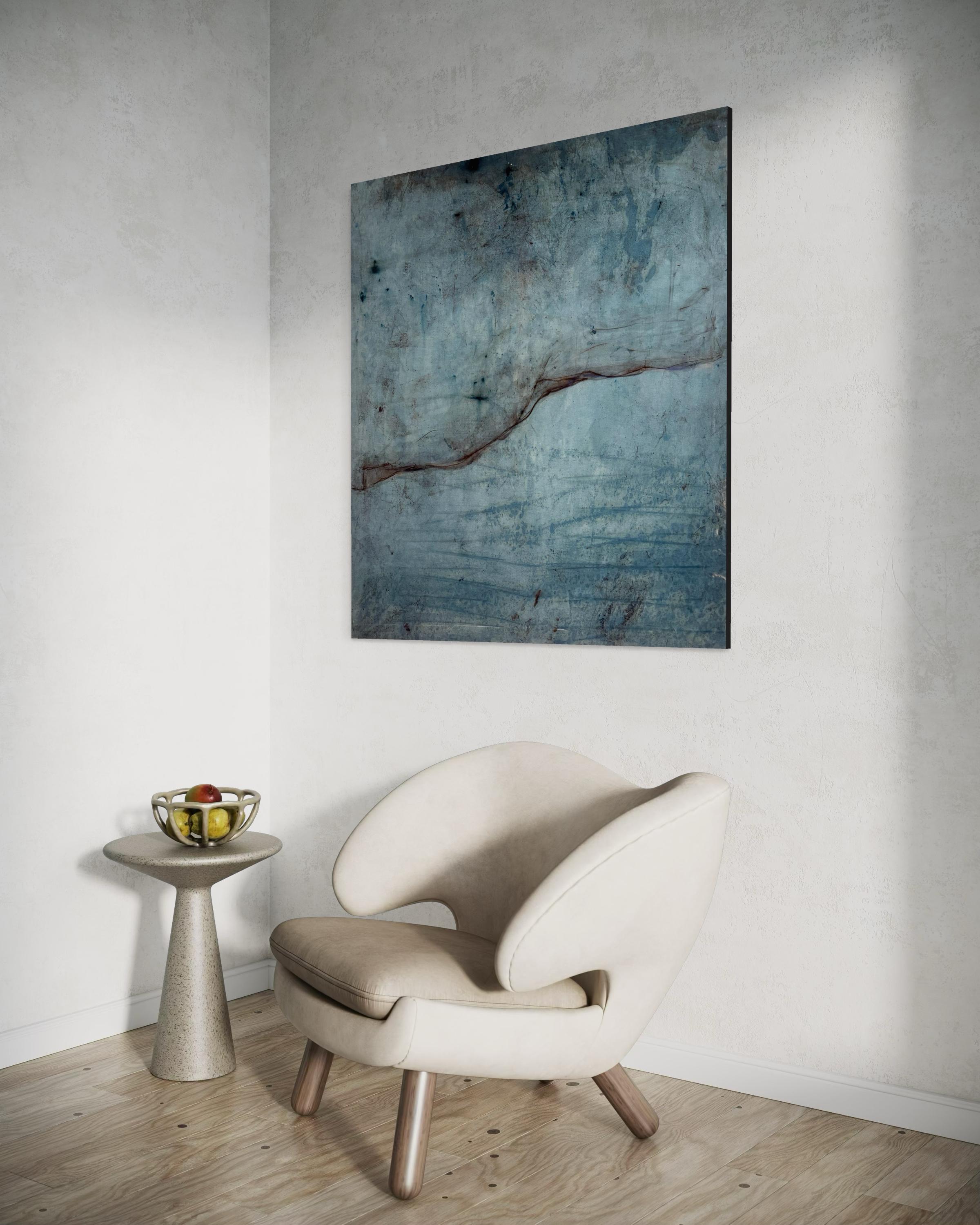 Paysage bleu, peinture à l'huile sur toile, abstrait  Art par Marilina Marchica en vente 6