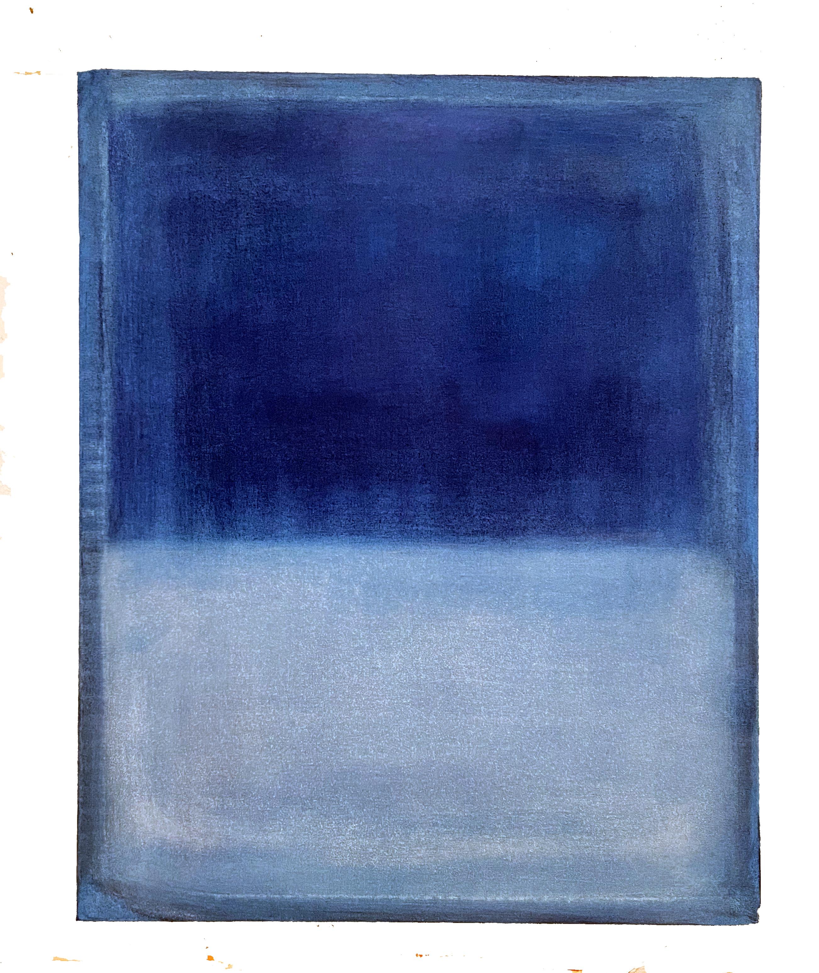 Paysage bleu, peinture à l'huile sur toile de Marilina Marchica en vente 7