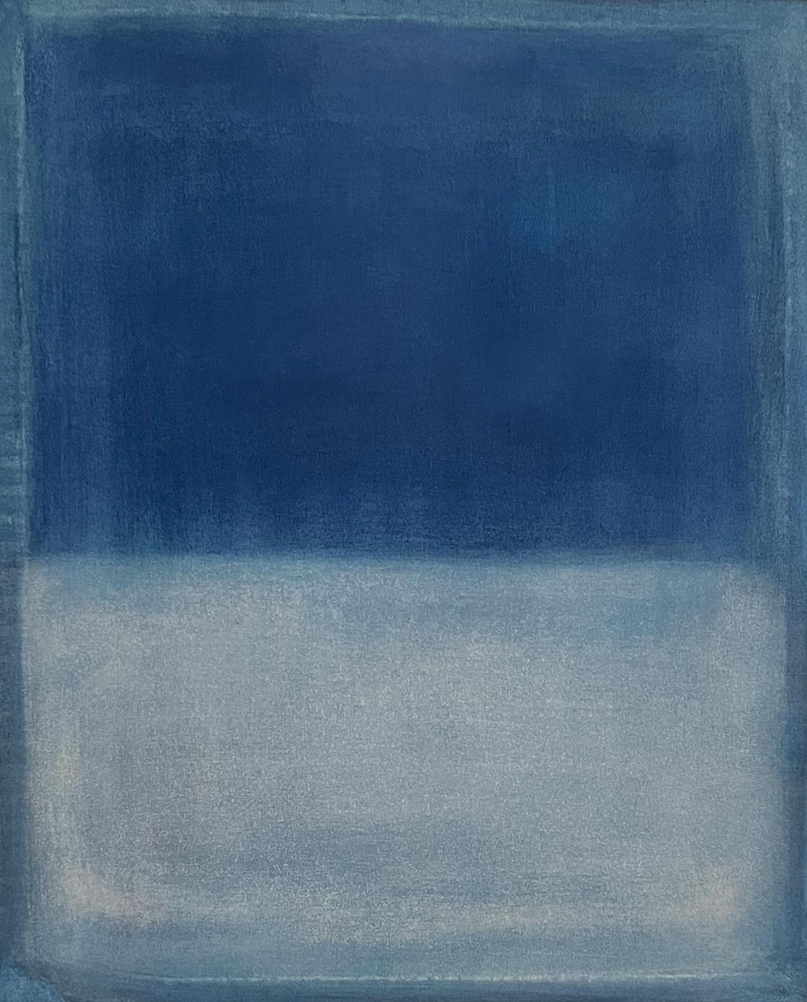 Blaue Landschaft, Ölgemälde auf Leinwand von Marilina Marchica