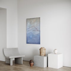 Blue Landscape, Oil Paint on Canvas, large size, Art by Marilina Marchica