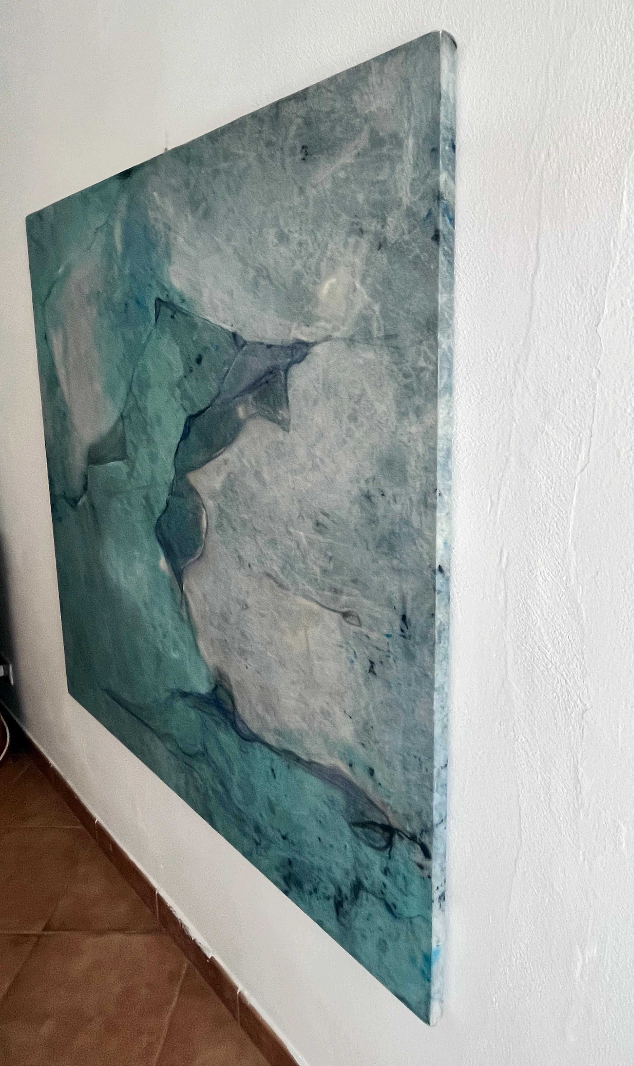 Blaue Landschaft, Ölgemälde auf Leinwand, großformatig, Kunst von Marilina Marchica im Angebot 3