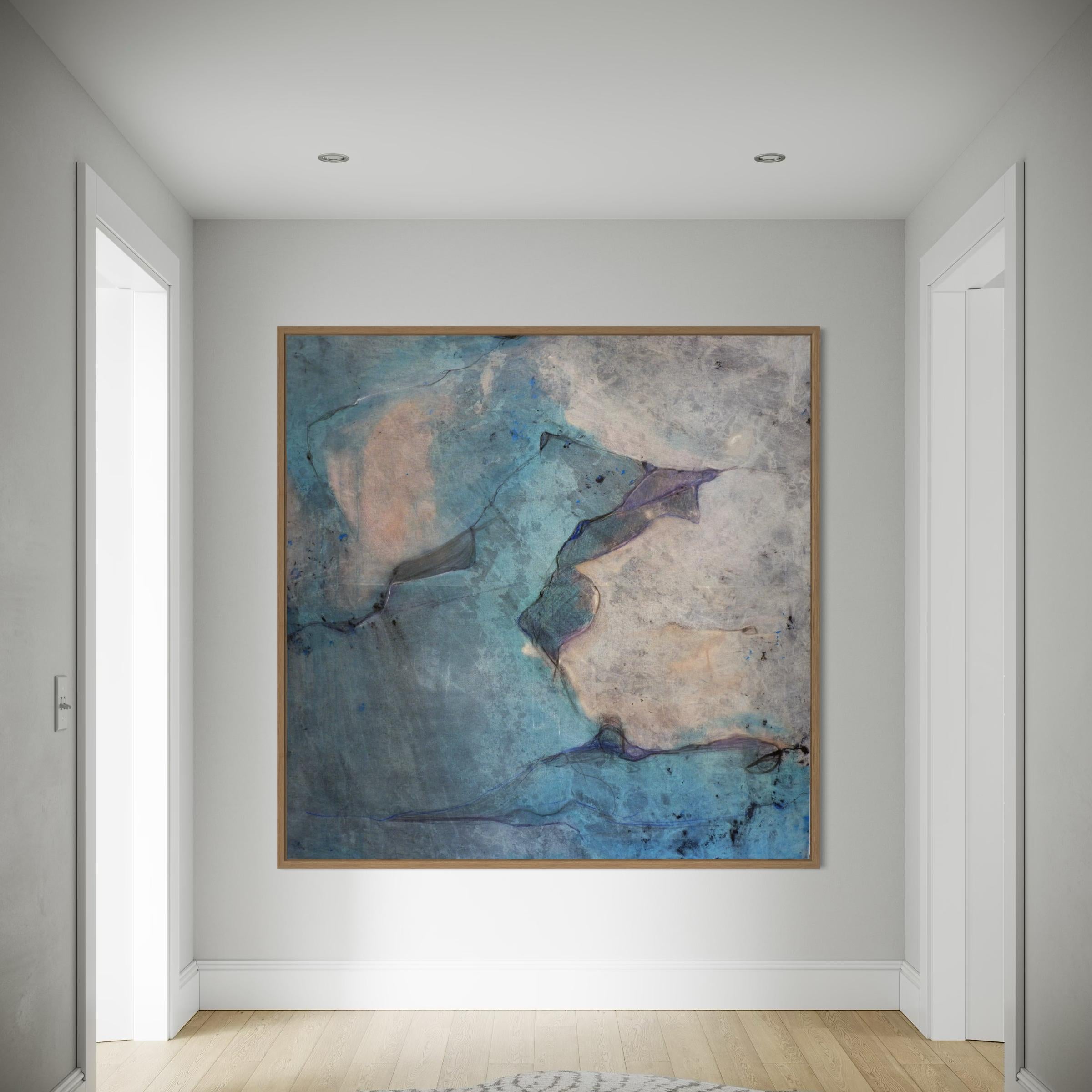 Blaue Landschaft, Ölgemälde auf Leinwand, großformatig, Kunst von Marilina Marchica im Angebot 5