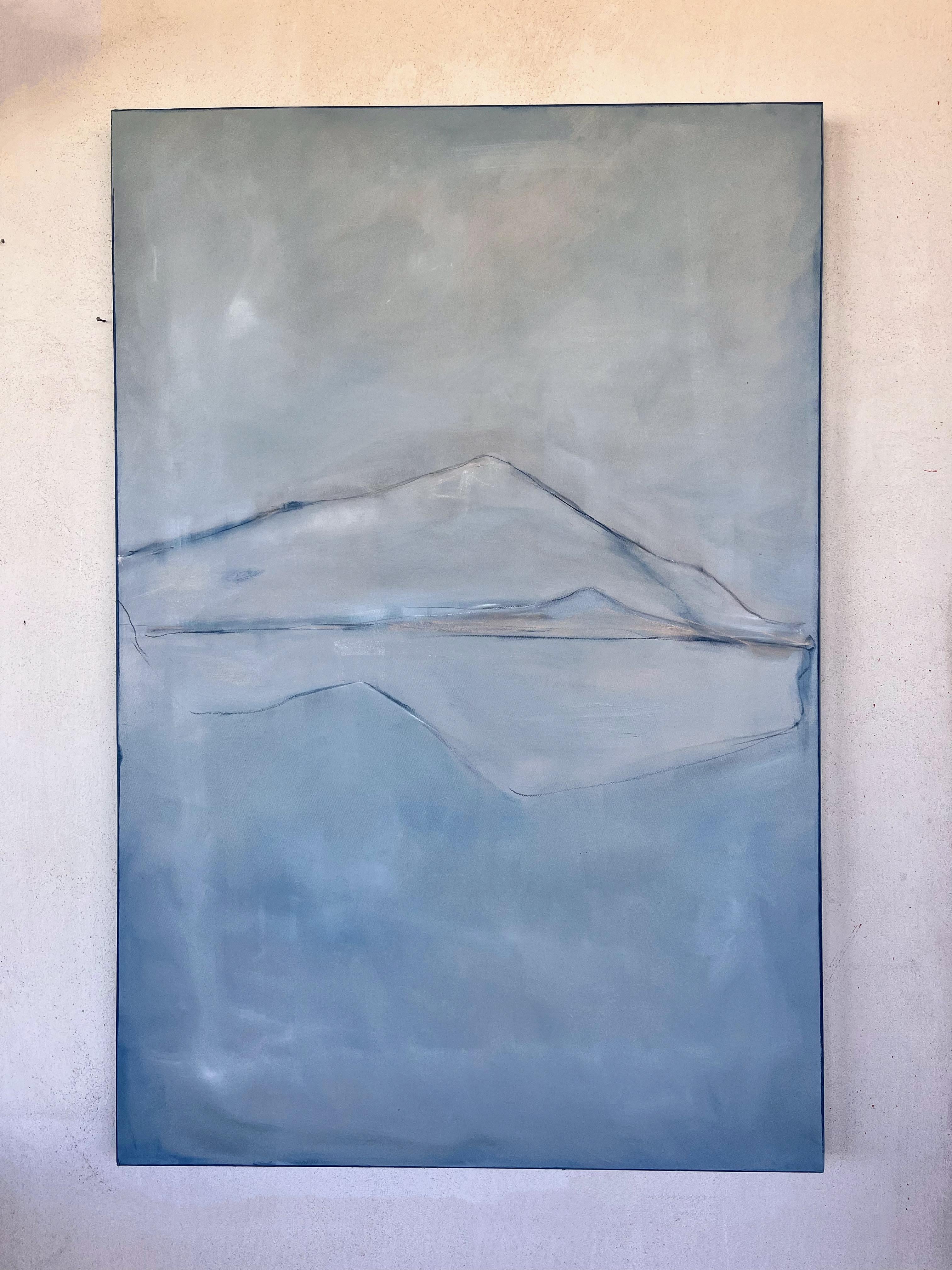 Blue Landscape, Oil Paint on Canvas, large size, Art by Marilina Marchica For Sale 8