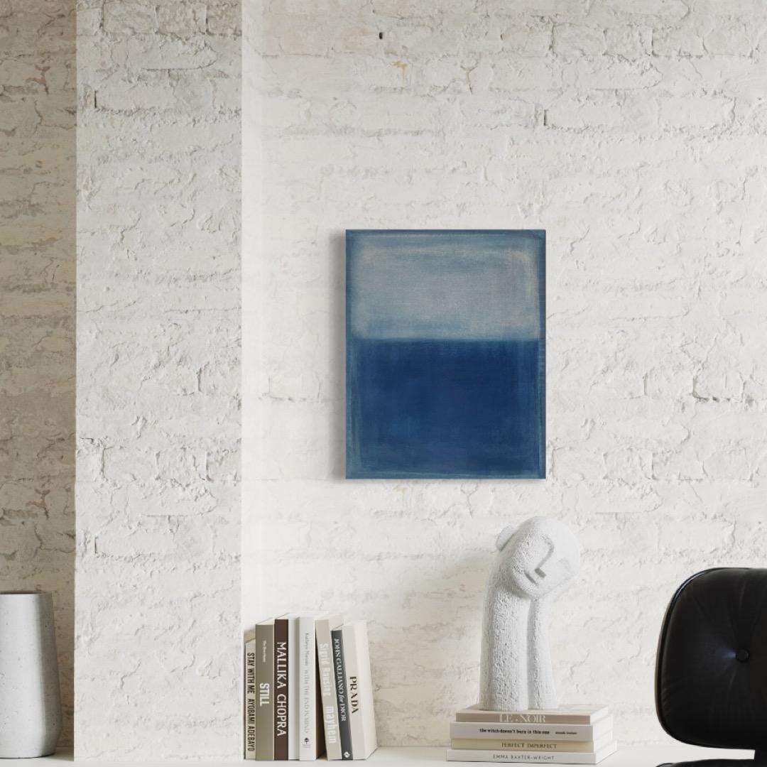 Paisaje azul, Pintura al óleo sobre lienzo , Arte original de Marilina Marchica 9