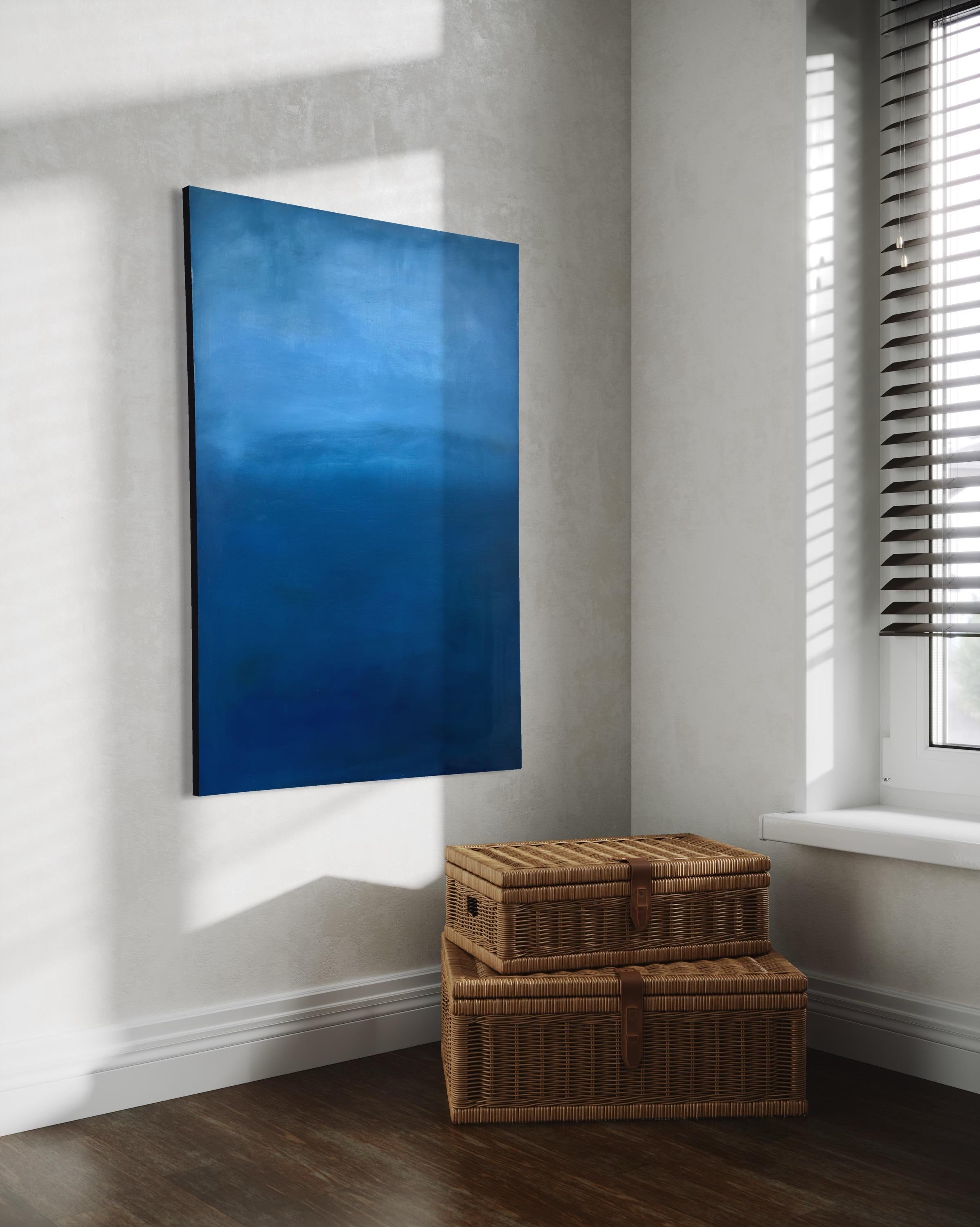Paisaje azul, Pintura al óleo sobre lienzo , Arte original de Marilina Marchica en venta 1