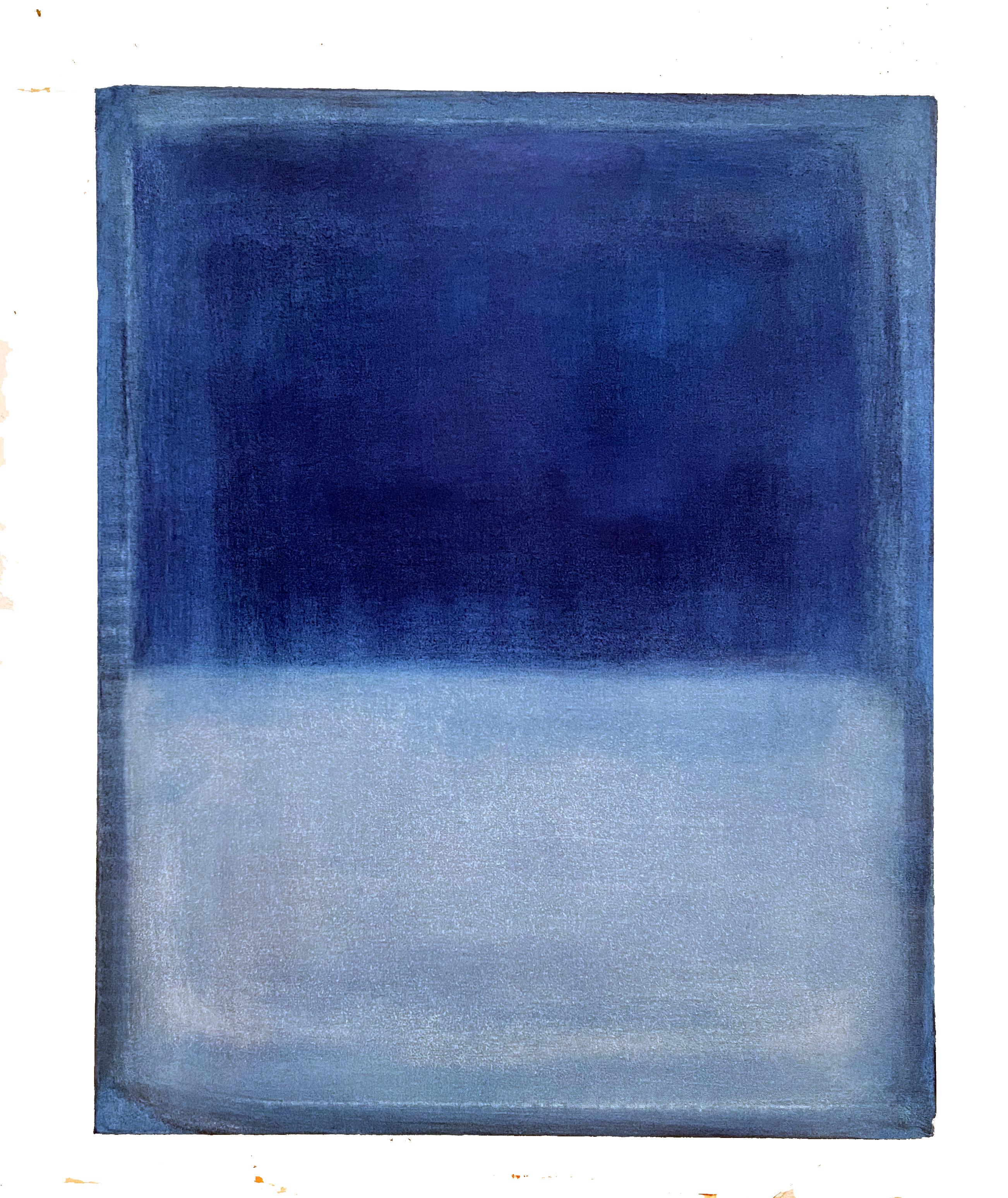 Paisaje azul, Pintura al óleo sobre lienzo , Arte original de Marilina Marchica 1