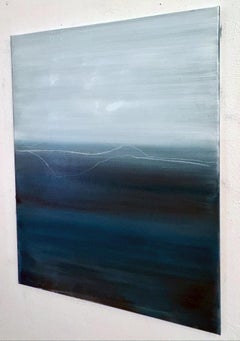 Blue Landscape, Oil Paint on Canvas , Original Art  by Marilina Marchica