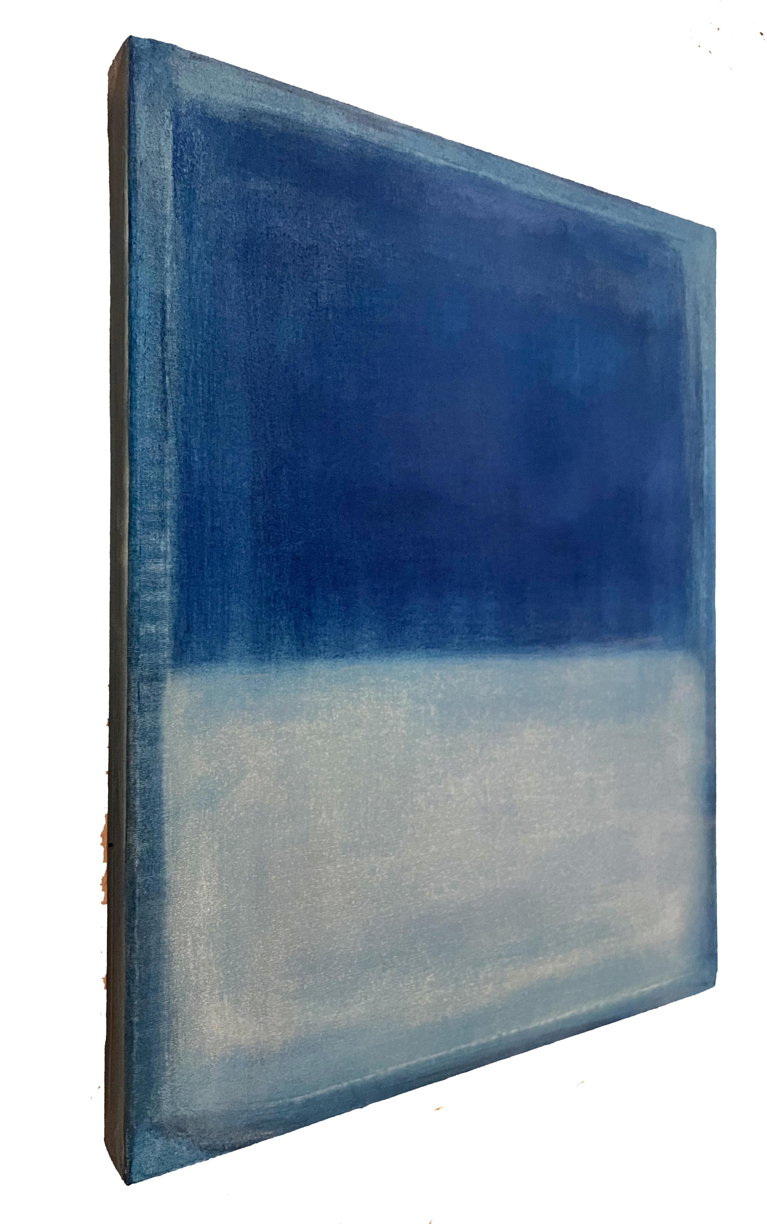 Paisaje azul, Pintura al óleo sobre lienzo , Arte original de Marilina Marchica 3