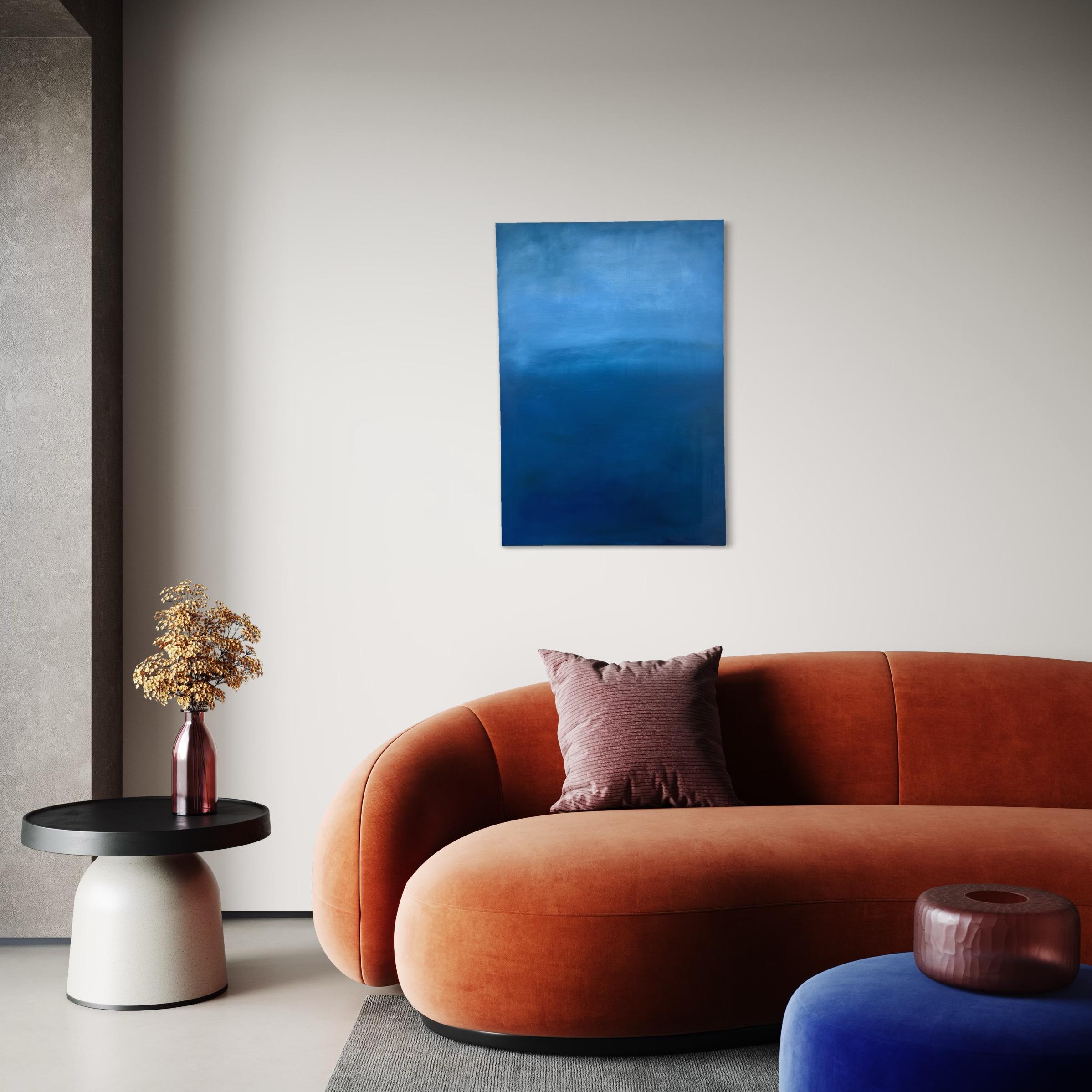 Paisaje azul, Pintura al óleo sobre lienzo , Arte original de Marilina Marchica en venta 7