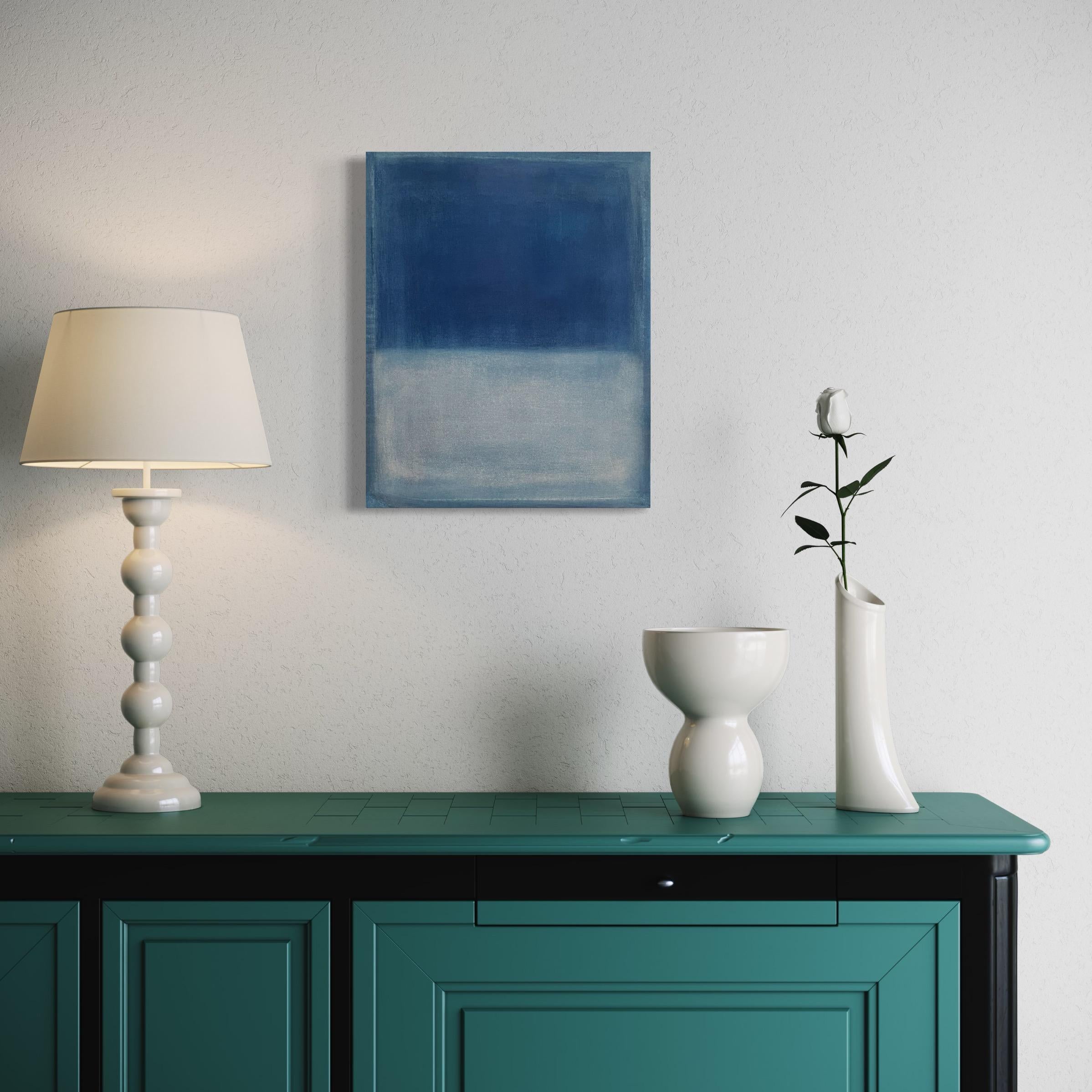 Paisaje azul, Pintura al óleo sobre lienzo , Arte original de Marilina Marchica 7
