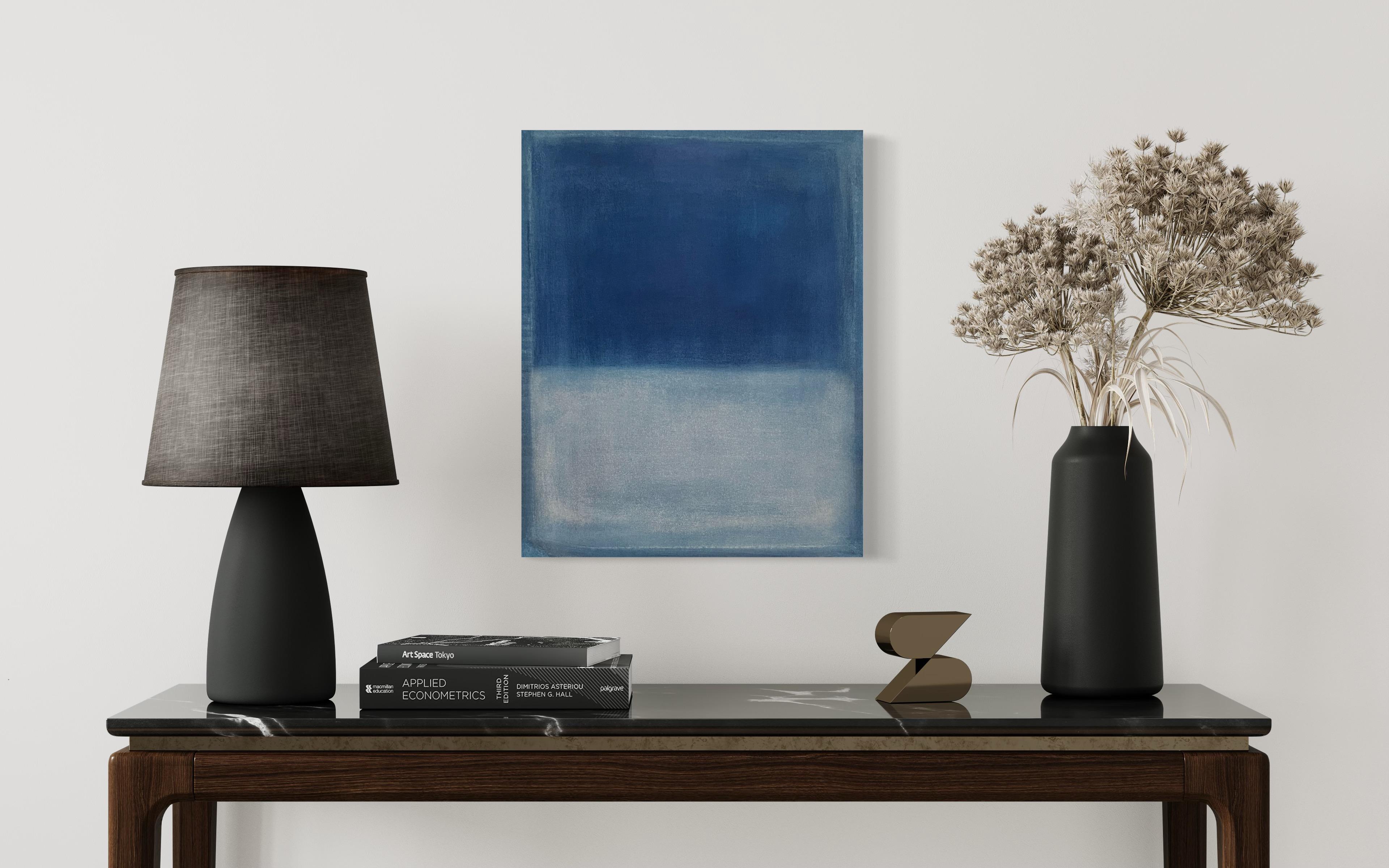 Paisaje azul, Pintura al óleo sobre lienzo , Arte original de Marilina Marchica 8