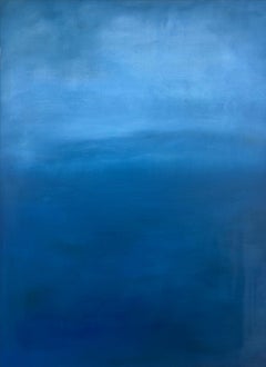 Paisaje azul, Pintura al óleo sobre lienzo , Arte original de Marilina Marchica