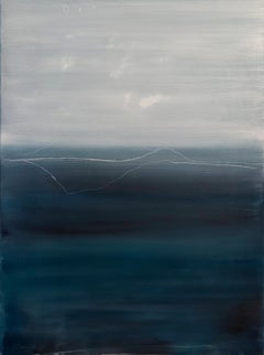 Blaue Landschaft, Ölfarbe auf Leinwand , Originalkunst  von Marilina Marchica