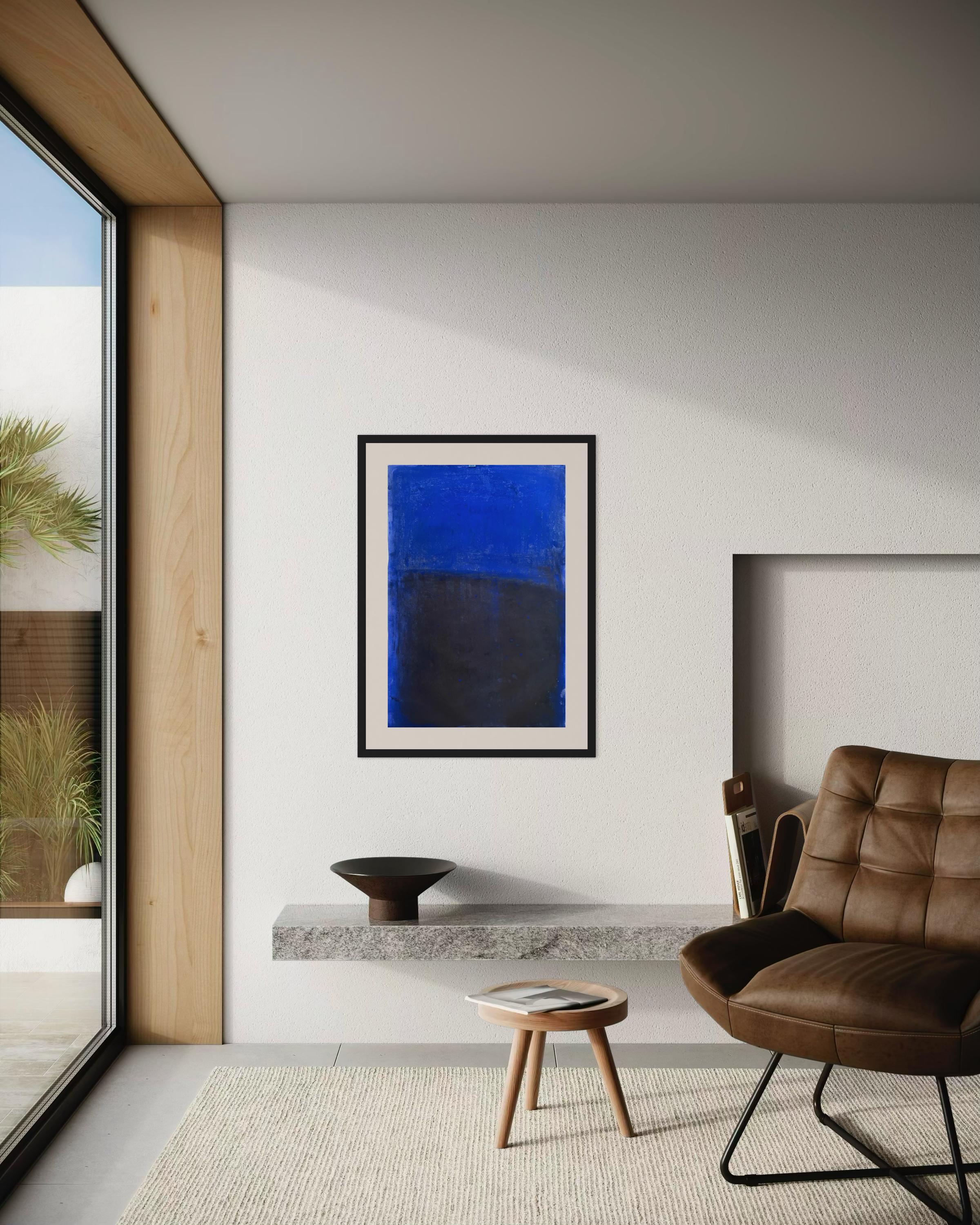 Blaue Landschaft - Original Abstrakte Landschaft  auf Papier von Marilina Marchica im Angebot 13