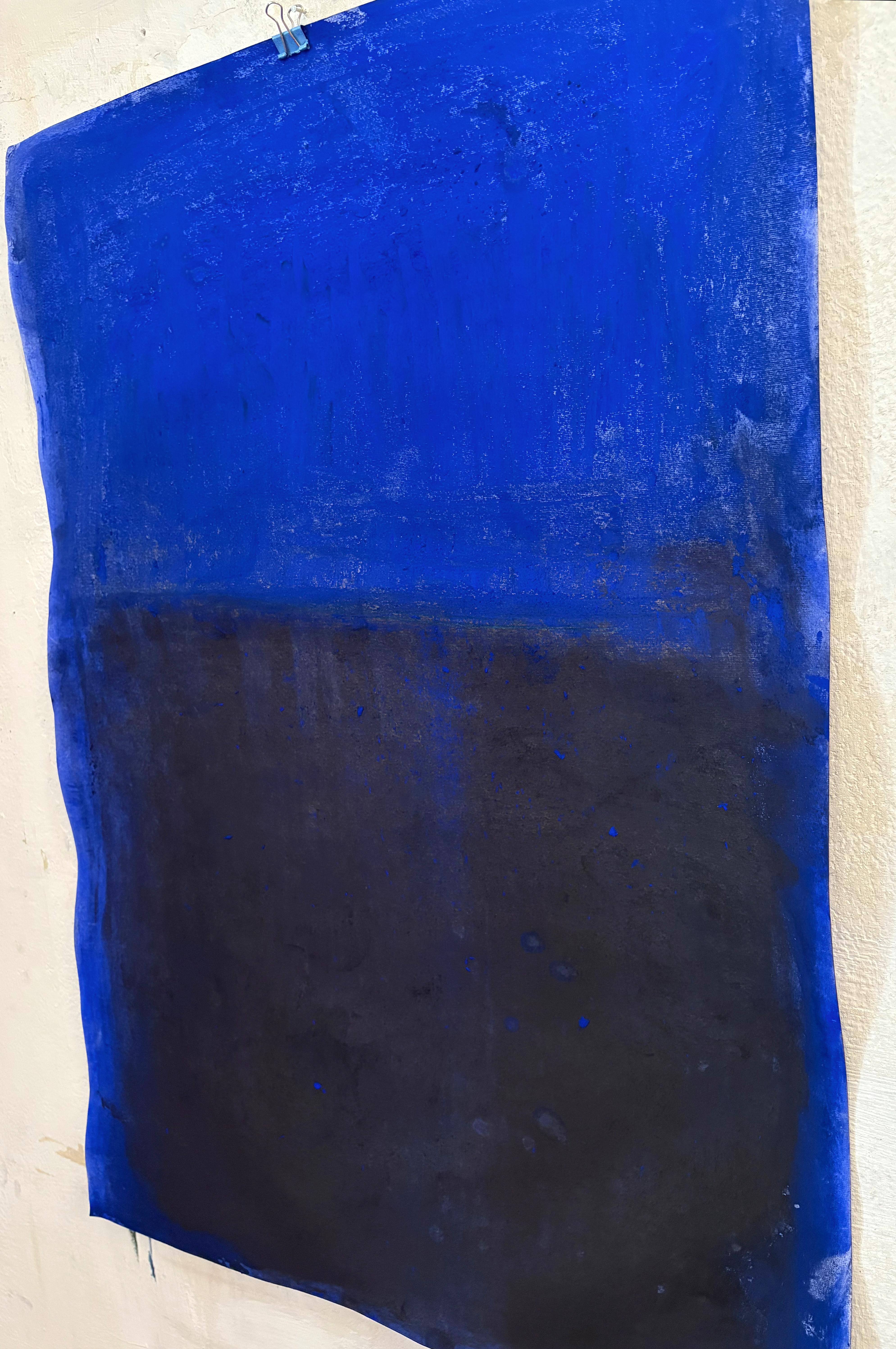 Blaue Landschaft - Original Abstrakte Landschaft  auf Papier von Marilina Marchica im Angebot 1