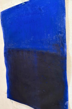 Blaue Landschaft - Original Abstrakte Landschaft auf Papier von Marilina Marchica