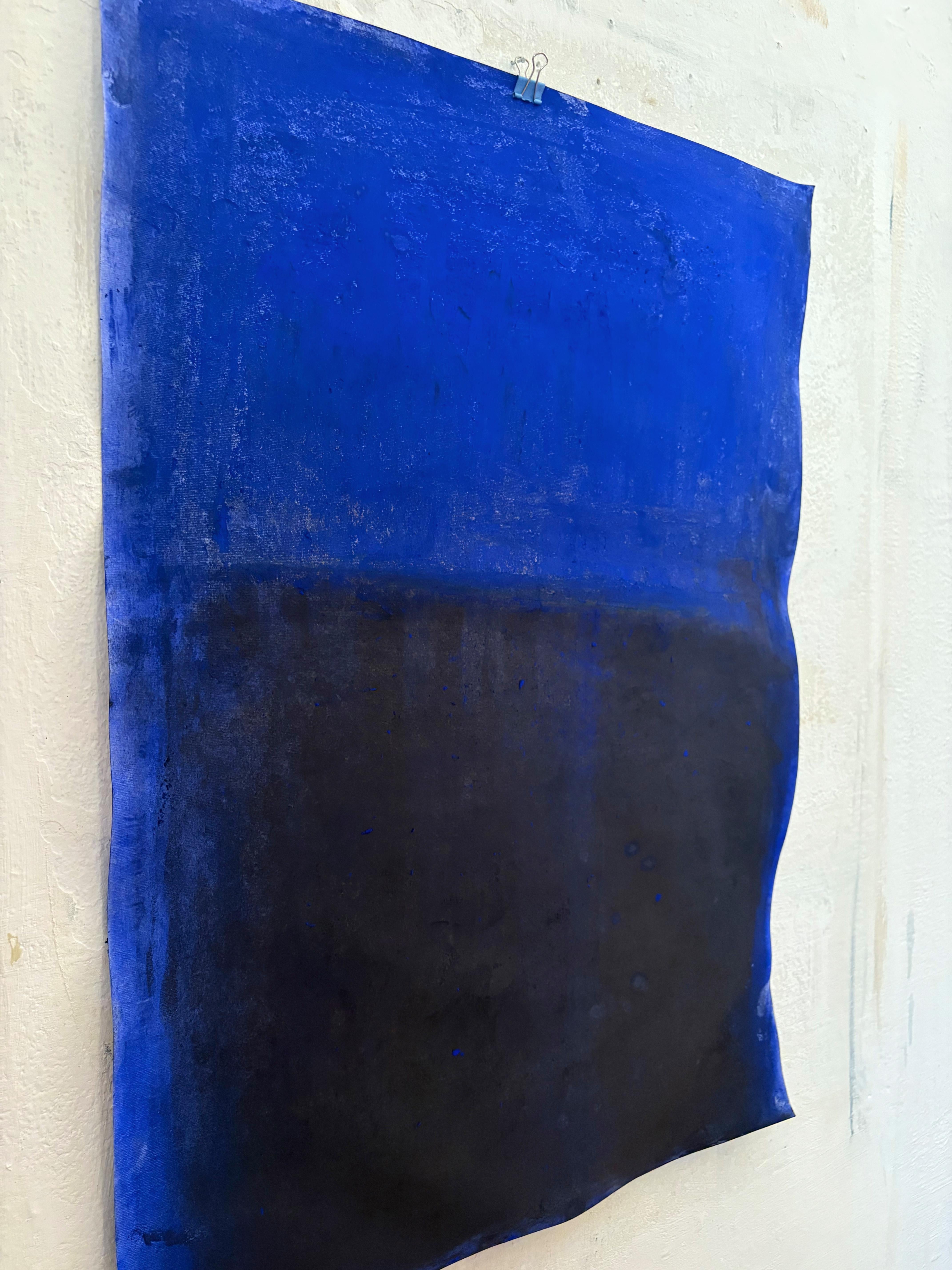 Blaue Landschaft - Original Abstrakte Landschaft  auf Papier von Marilina Marchica im Angebot 2