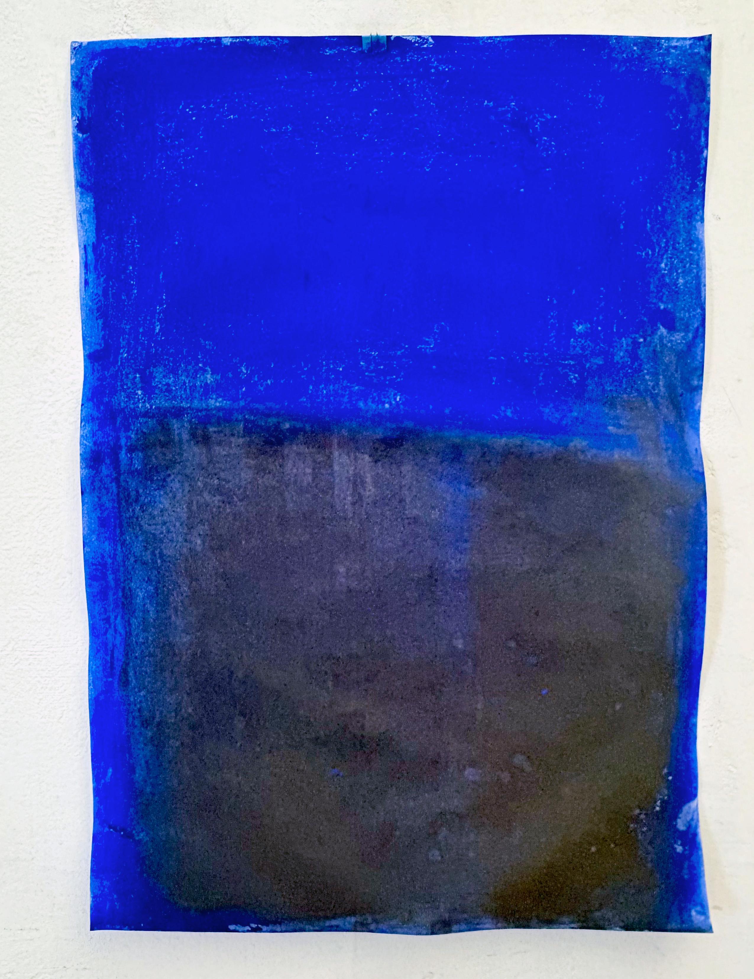 Blaue Landschaft - Original Abstrakte Landschaft  auf Papier von Marilina Marchica im Angebot 3
