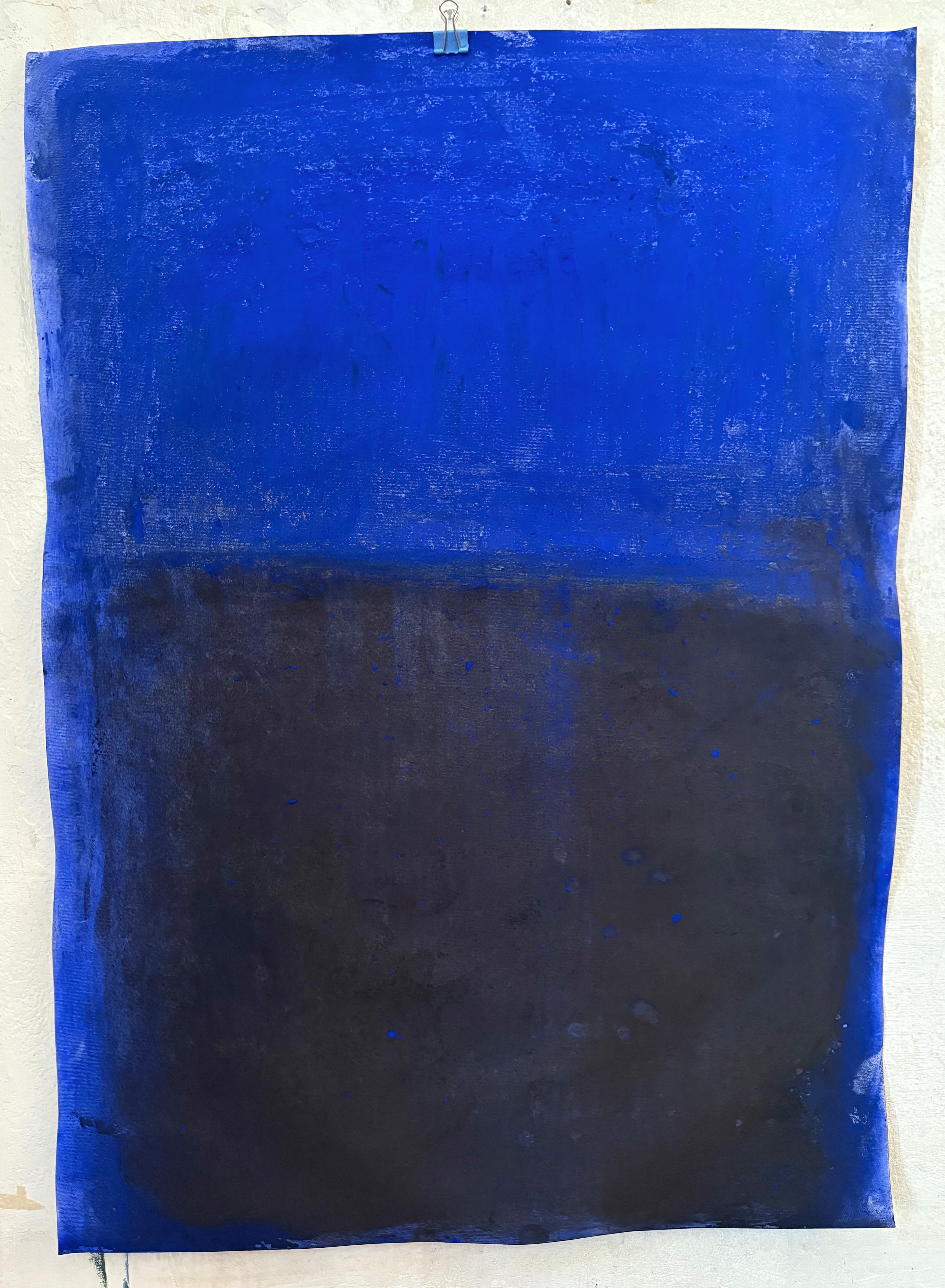 Blaue Landschaft - Original Abstrakte Landschaft  auf Papier von Marilina Marchica im Angebot 4