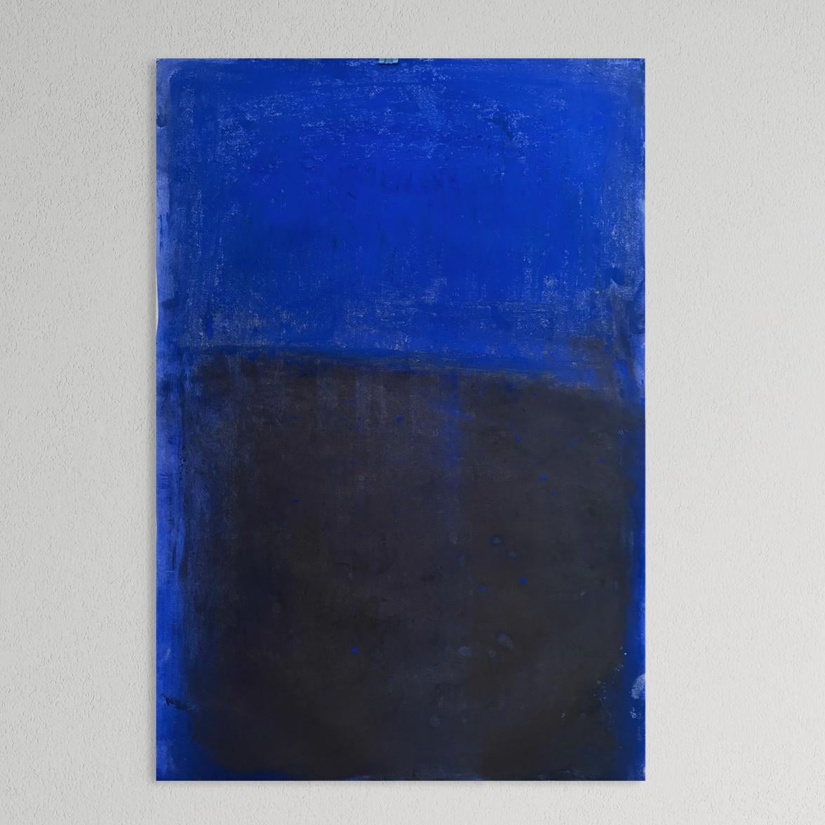 Blaue Landschaft - Original Abstrakte Landschaft  auf Papier von Marilina Marchica