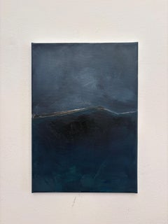 Blue Landscape – Original Abstract Oil Painting on Canvas, 30 × 40 cm, 2022