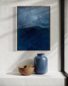Blue Landscape – Original Abstract Oil Painting on Canvas, 30 x 40 cm, 2024