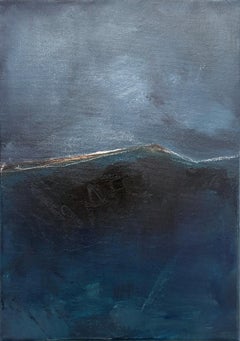 Blue Landscape – Original Abstract Oil Painting on Canvas, 30 x 40 cm, 2024