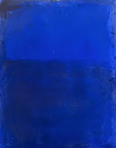 Blue Landscape – Original Abstract Painting on Paper by Marilina Marchica