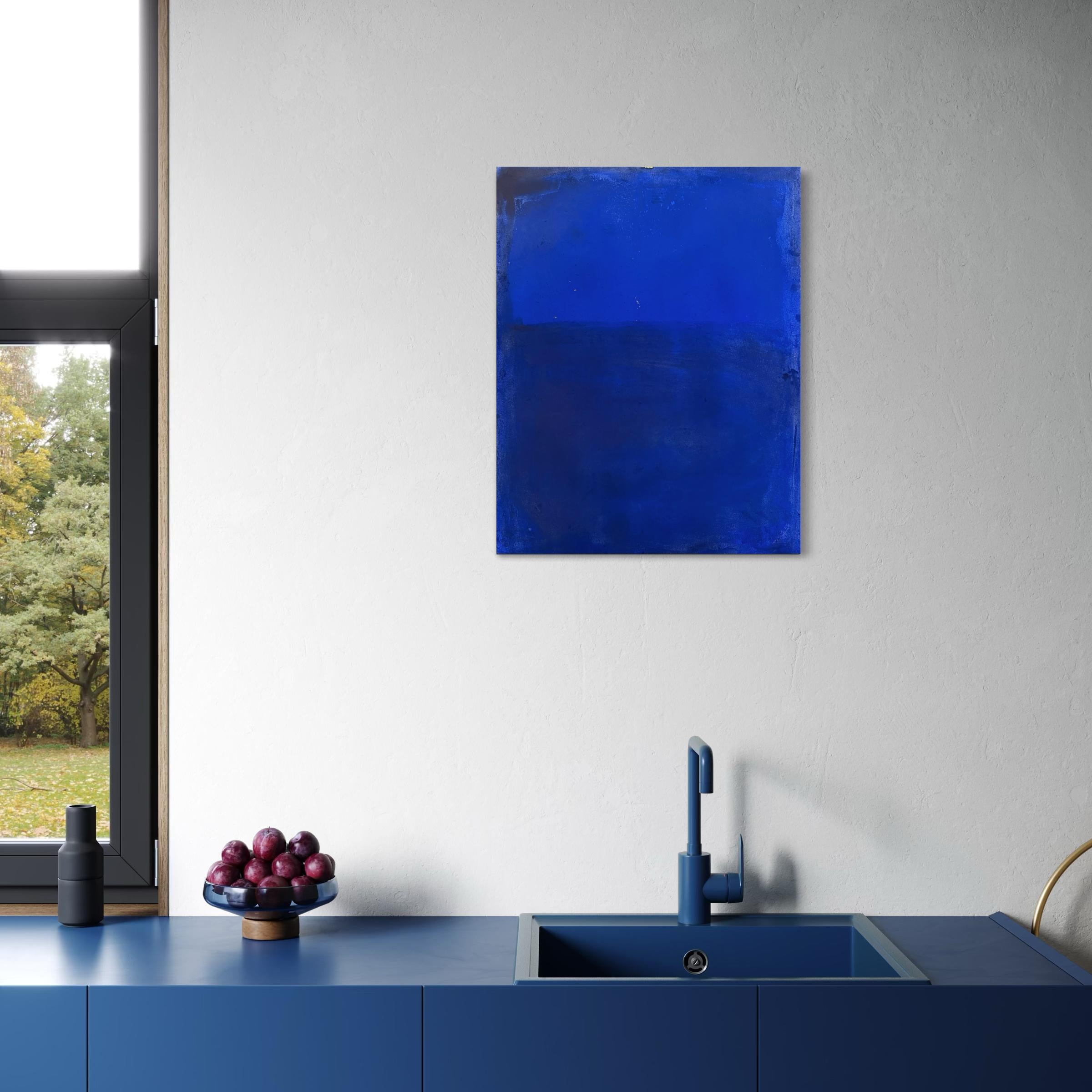 Blaue Landschaft - Original abstrakte Malerei auf Papier von Marilina Marchica im Angebot 3