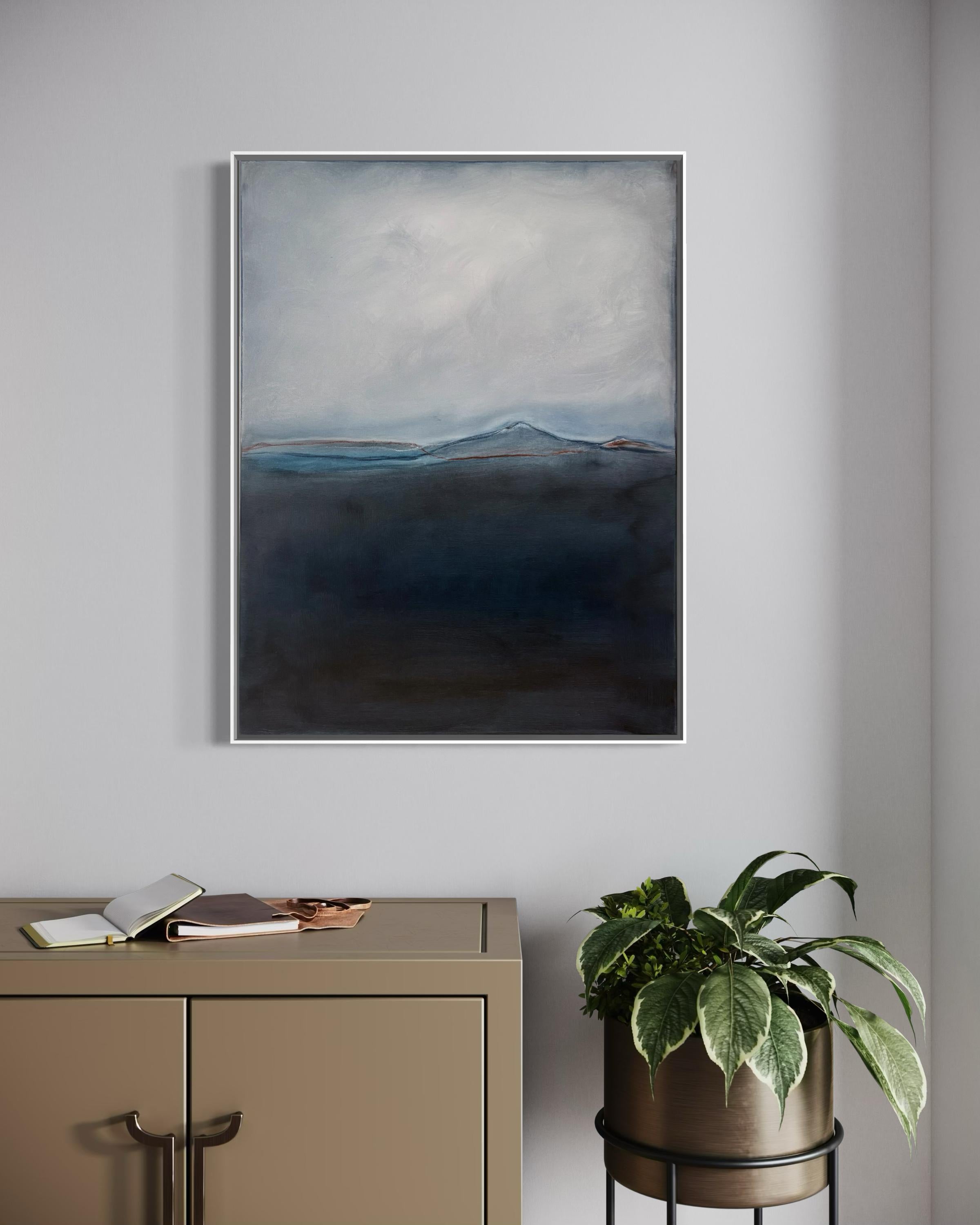 Blaue Landschaft - Original Öl auf Leinwand - Zeitgenössischer abstrakter Horizont - Signiert im Angebot 7