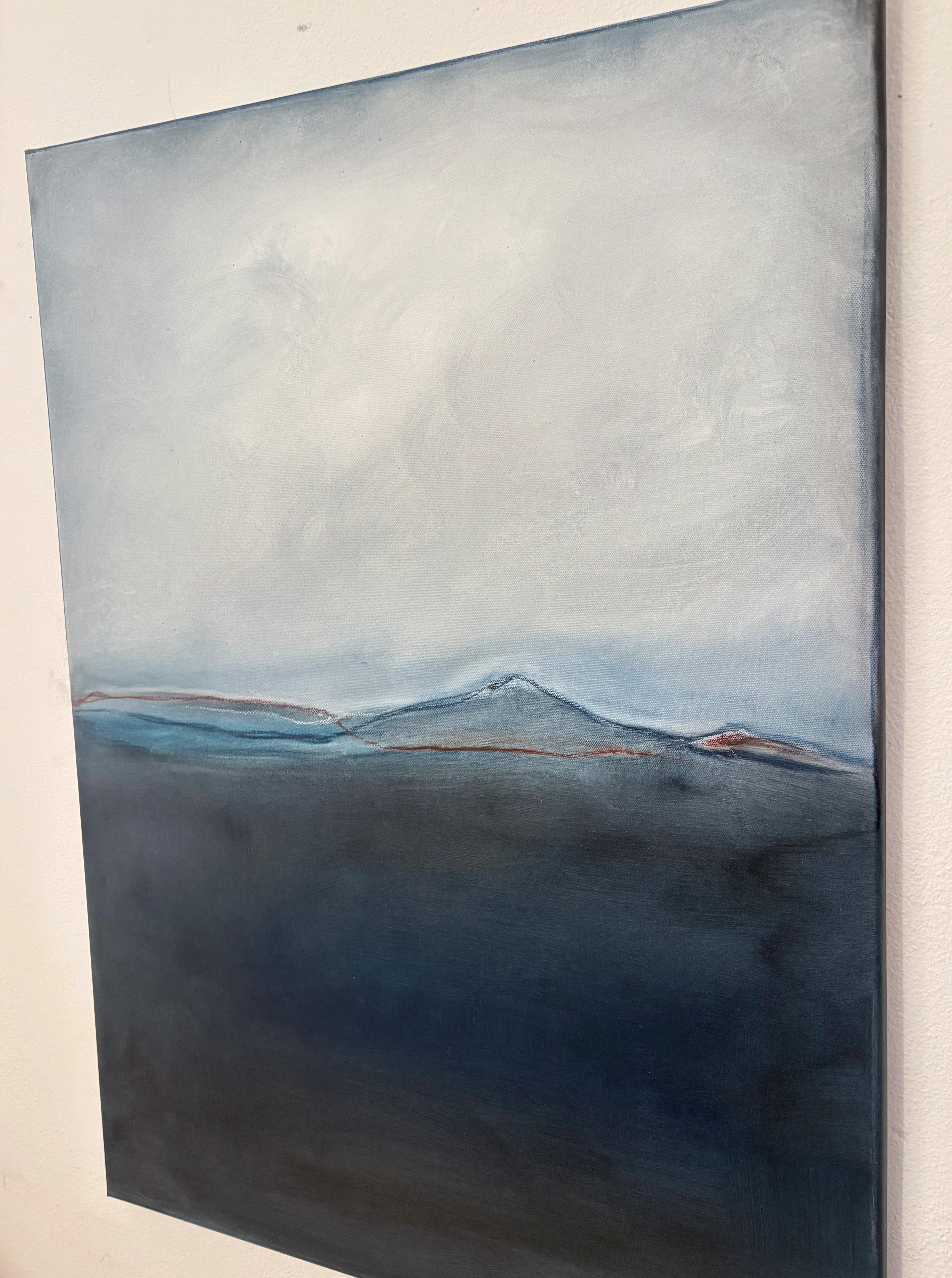Blaue Landschaft - Original Öl auf Leinwand - Zeitgenössischer abstrakter Horizont - Signiert – Painting von Marilina Marchica