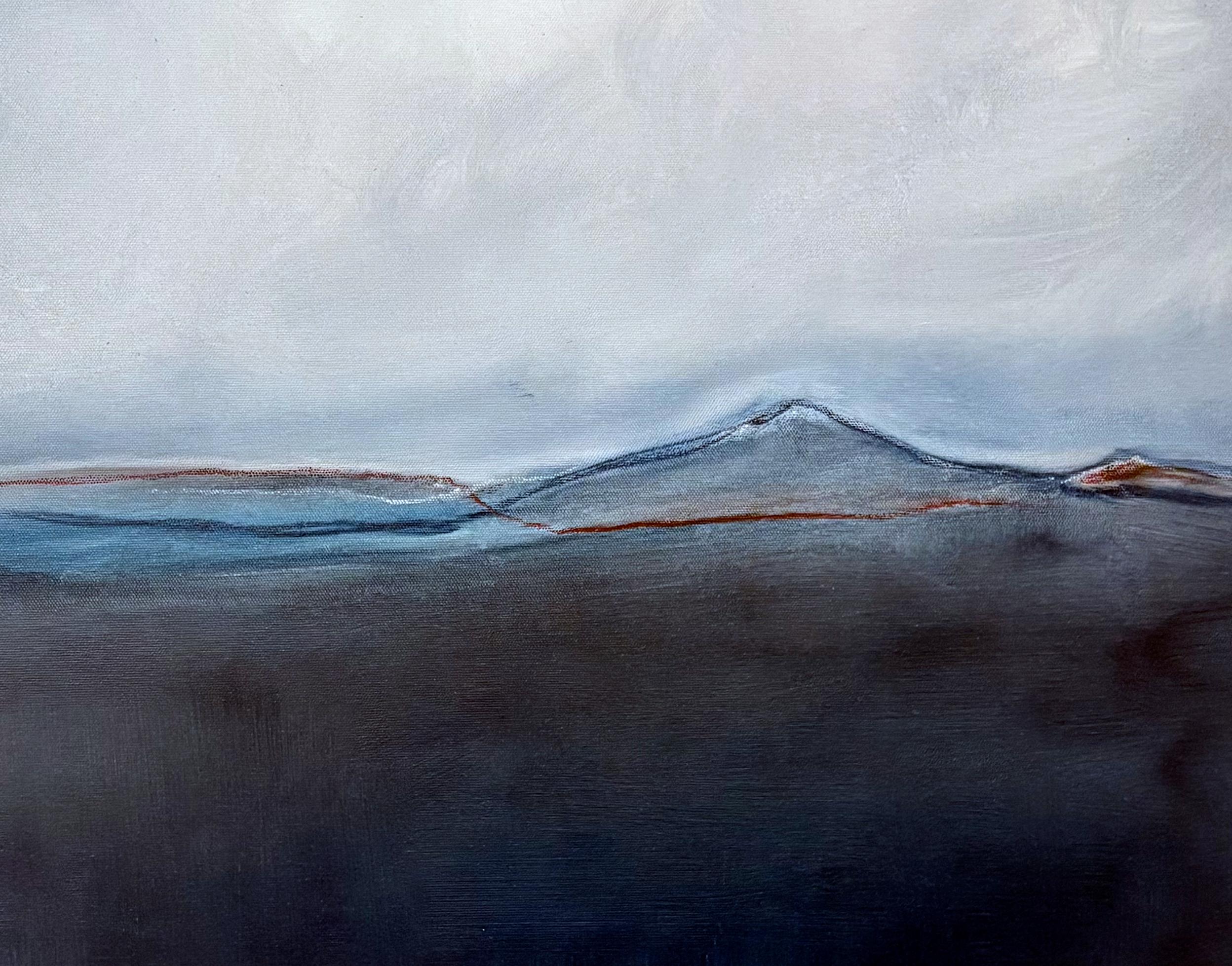 Blaue Landschaft - Original Öl auf Leinwand - Zeitgenössischer abstrakter Horizont - Signiert im Angebot 2