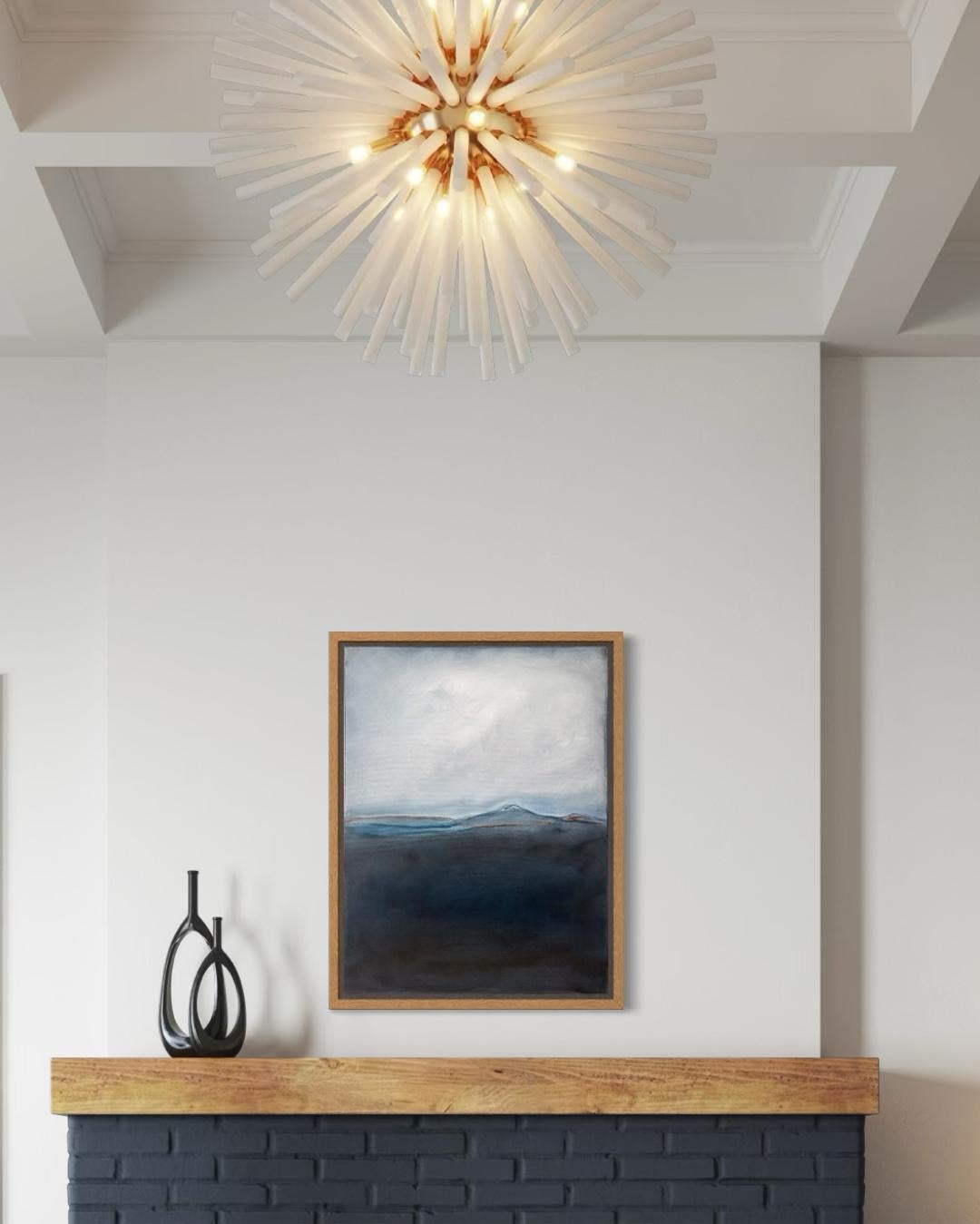 Blaue Landschaft - Original Öl auf Leinwand - Zeitgenössischer abstrakter Horizont - Signiert im Angebot 4