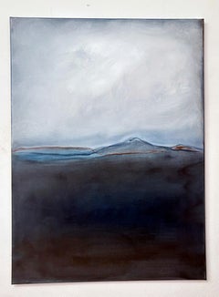 Blue Landscape – Original Oil on Canvas – Contemporary Abstract Horizon – Signed