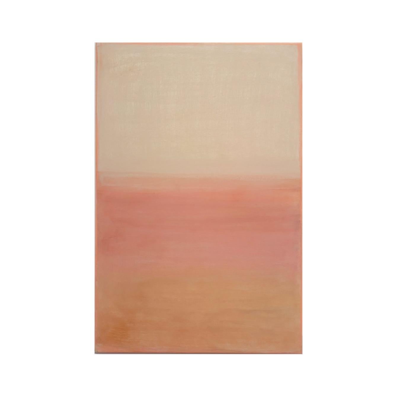 „Pink Landscape“ – Original-Ölgemälde auf Leinwand, 60 × 90 cm, zeitgenössische Kunst