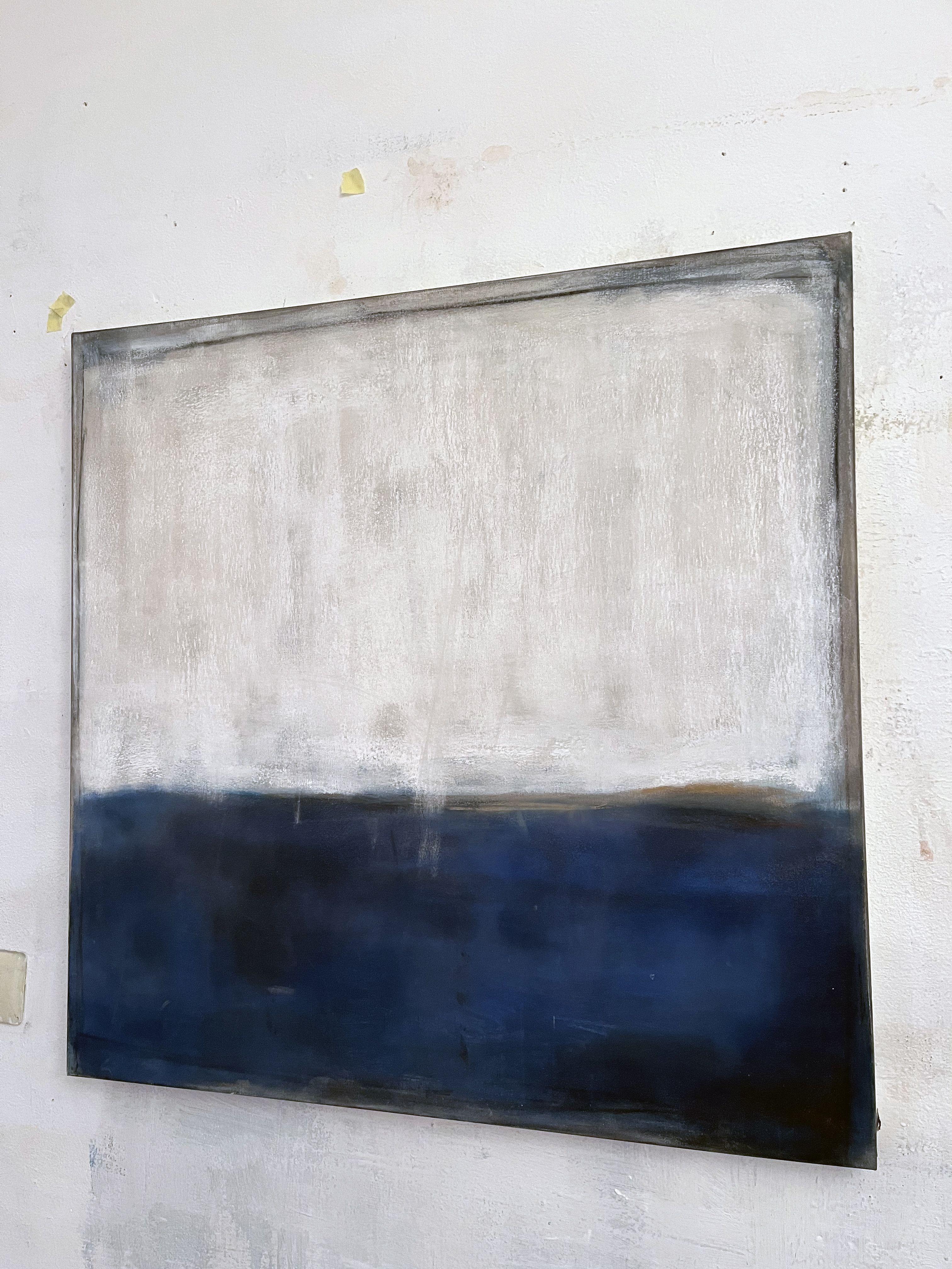 Paysage bleu, peinture sur toile - Abstrait Painting par Marilina Marchica