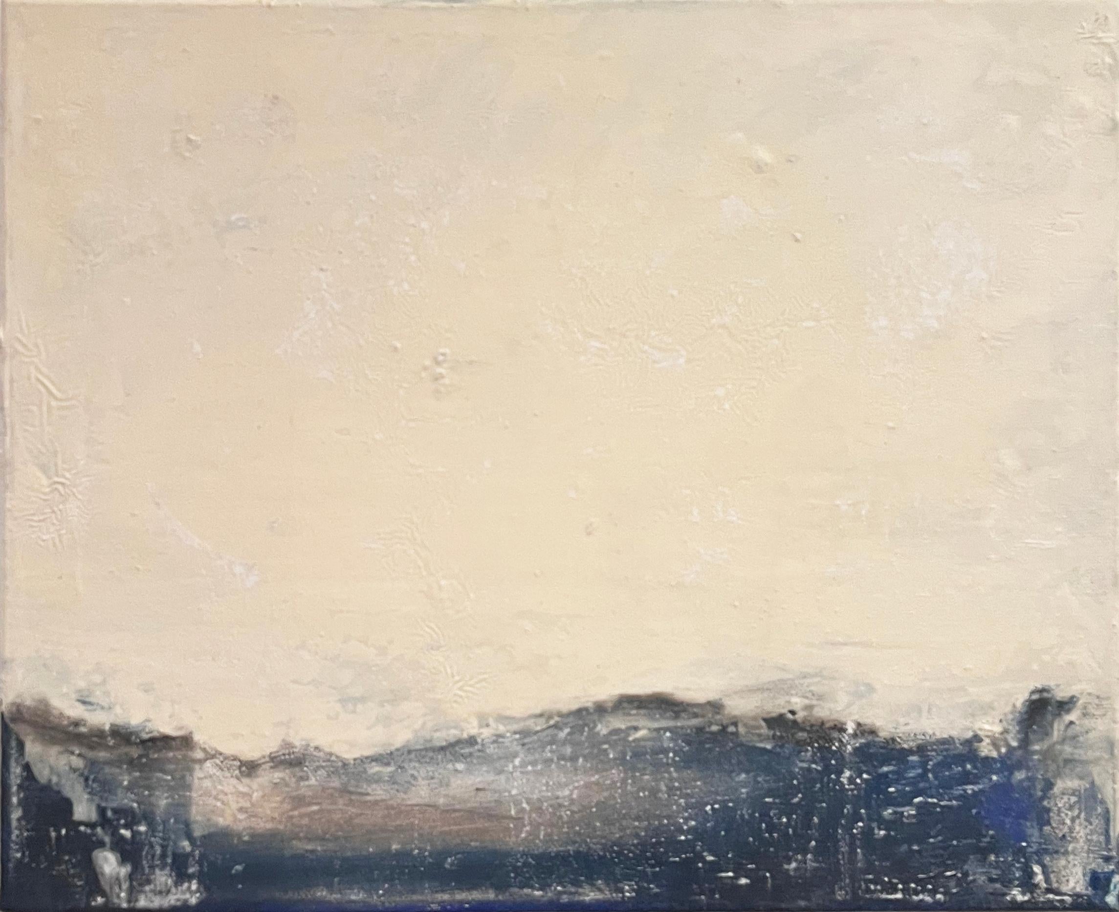 Abstract Painting Marilina Marchica - "Blue Landscape" Petit paysage abstrait contemporain fabriqué en Italie