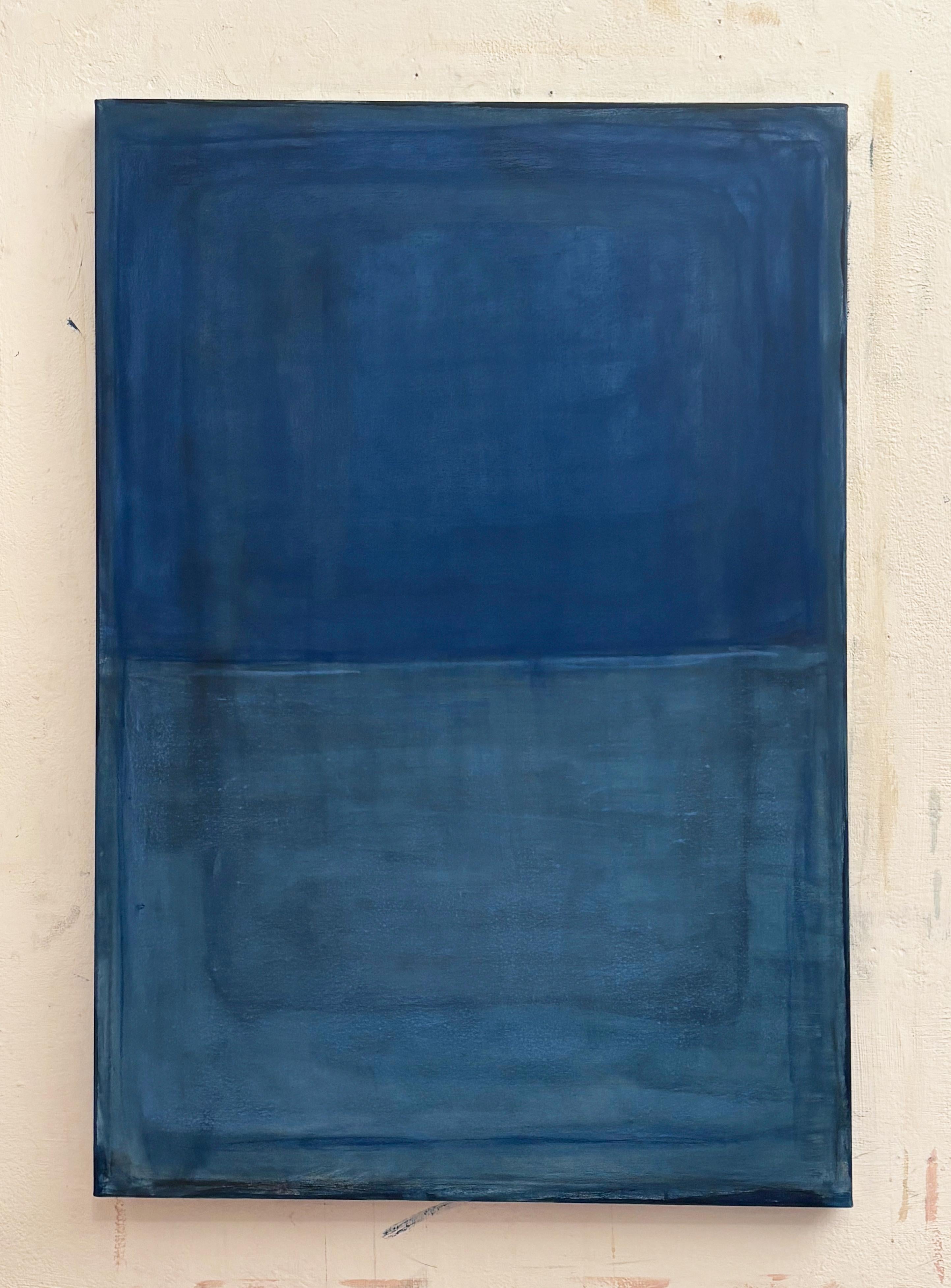 Deep Blue Landscape - Reines Pigment auf Leinwand von Marilina Marchica im Angebot 1