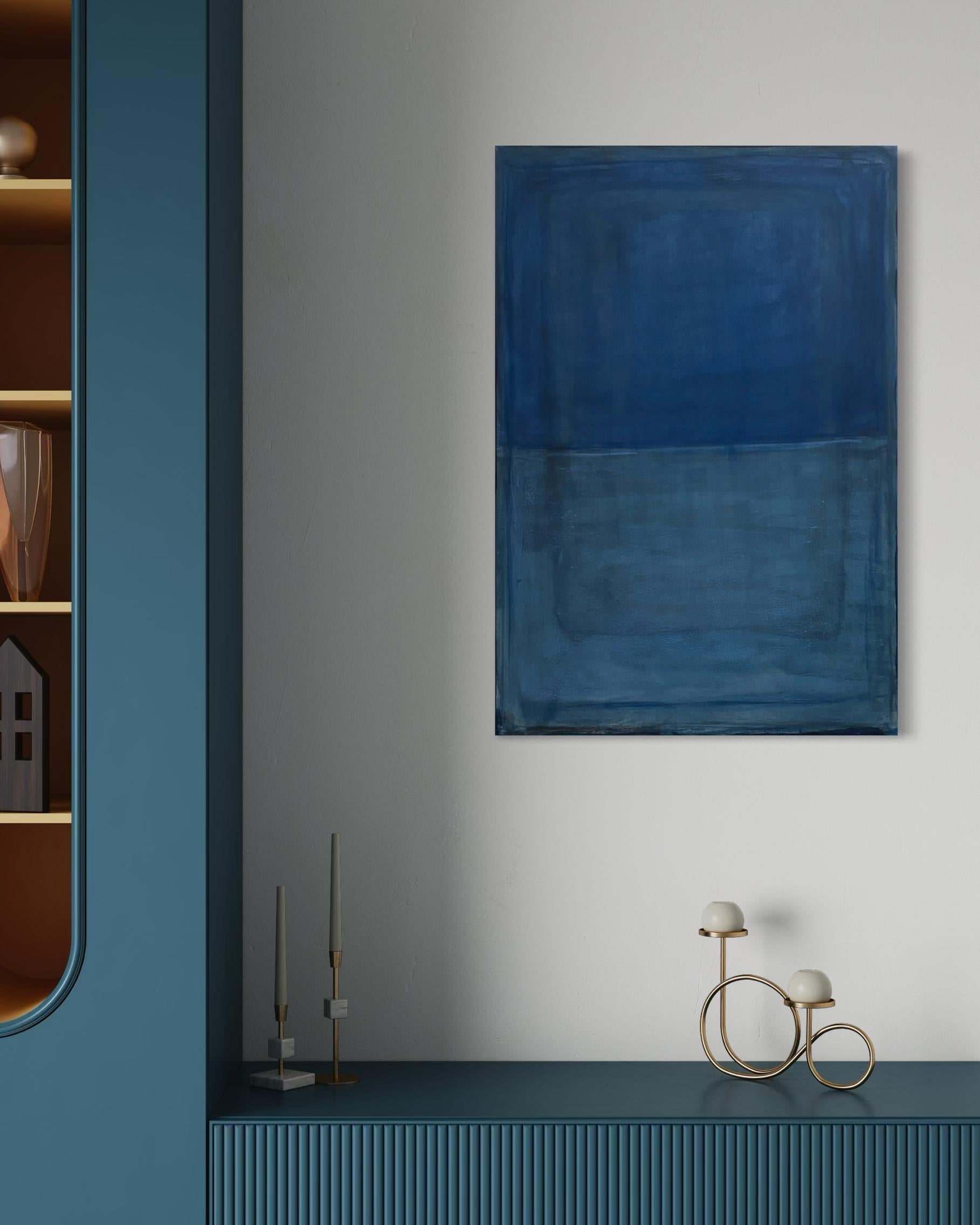 Deep Blue Landscape - Reines Pigment auf Leinwand von Marilina Marchica im Angebot 2