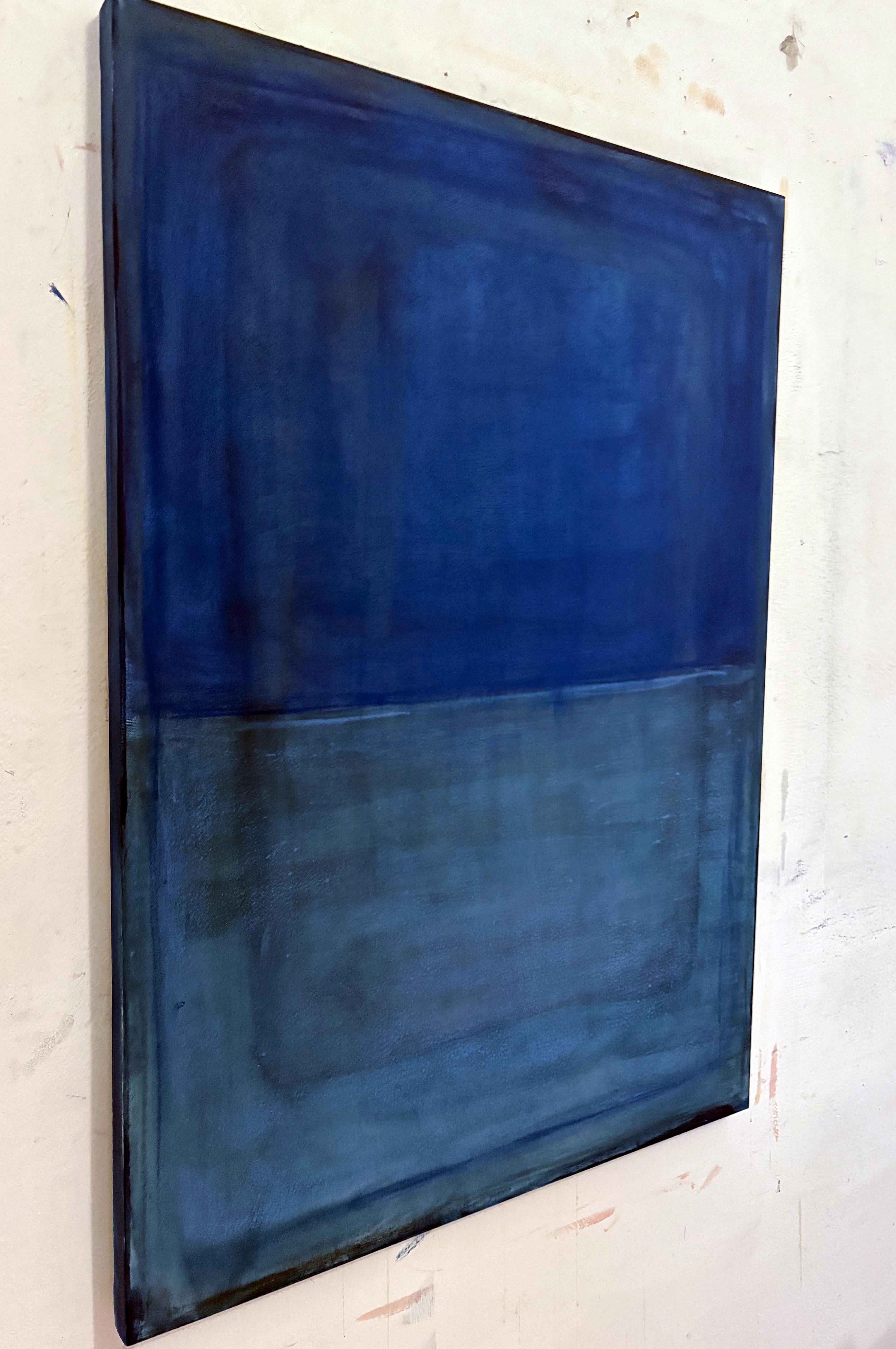 Deep Blue Landscape - Reines Pigment auf Leinwand von Marilina Marchica im Angebot 5