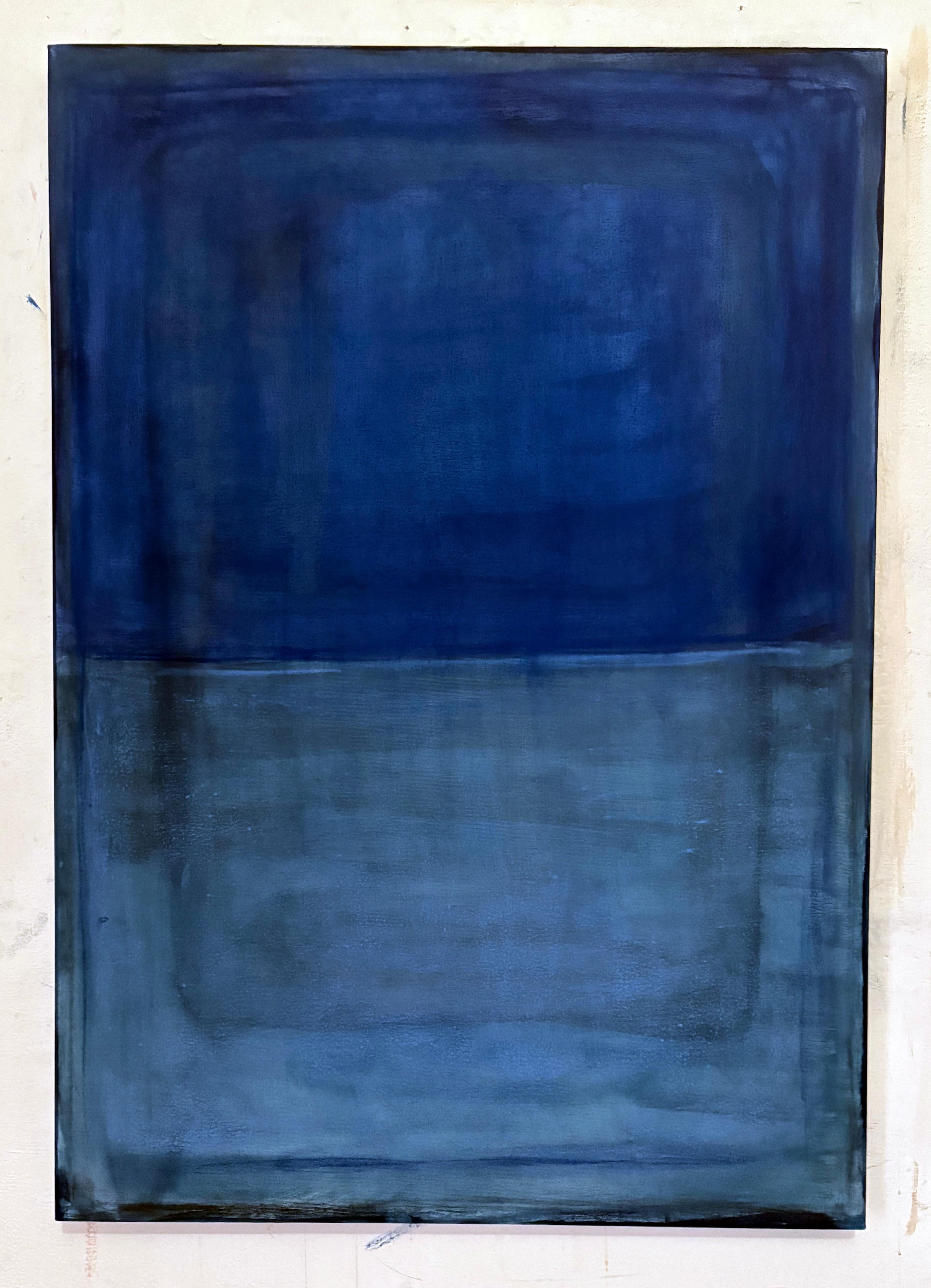 Deep Blue Landscape - Reines Pigment auf Leinwand von Marilina Marchica im Angebot 6