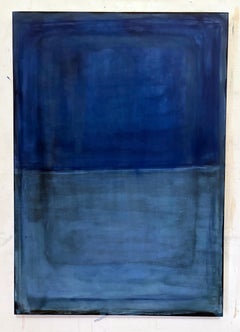 Paesaggio blu profondo - Pigmento puro su tela di Marilina Marchica