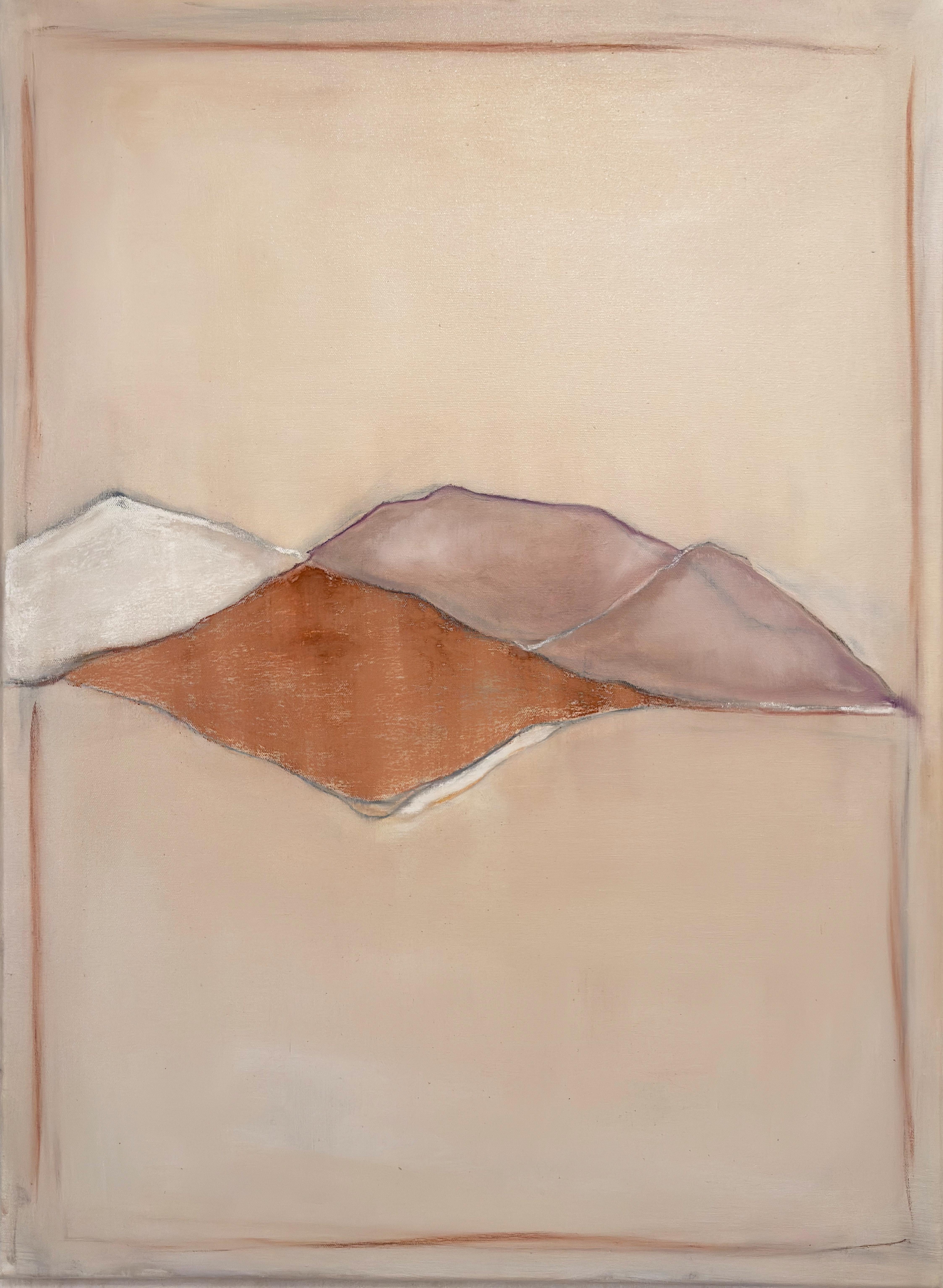 Abstraktes Landschaftsgemälde „Geometrische Landschaft“, Originalkunst, hergestellt in Italien – Painting von Marilina Marchica