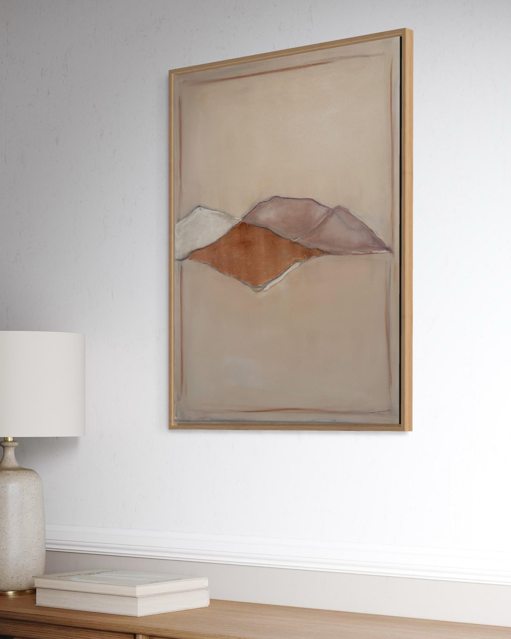 Abstraktes Landschaftsgemälde „Geometrische Landschaft“, Originalkunst, hergestellt in Italien im Angebot 3