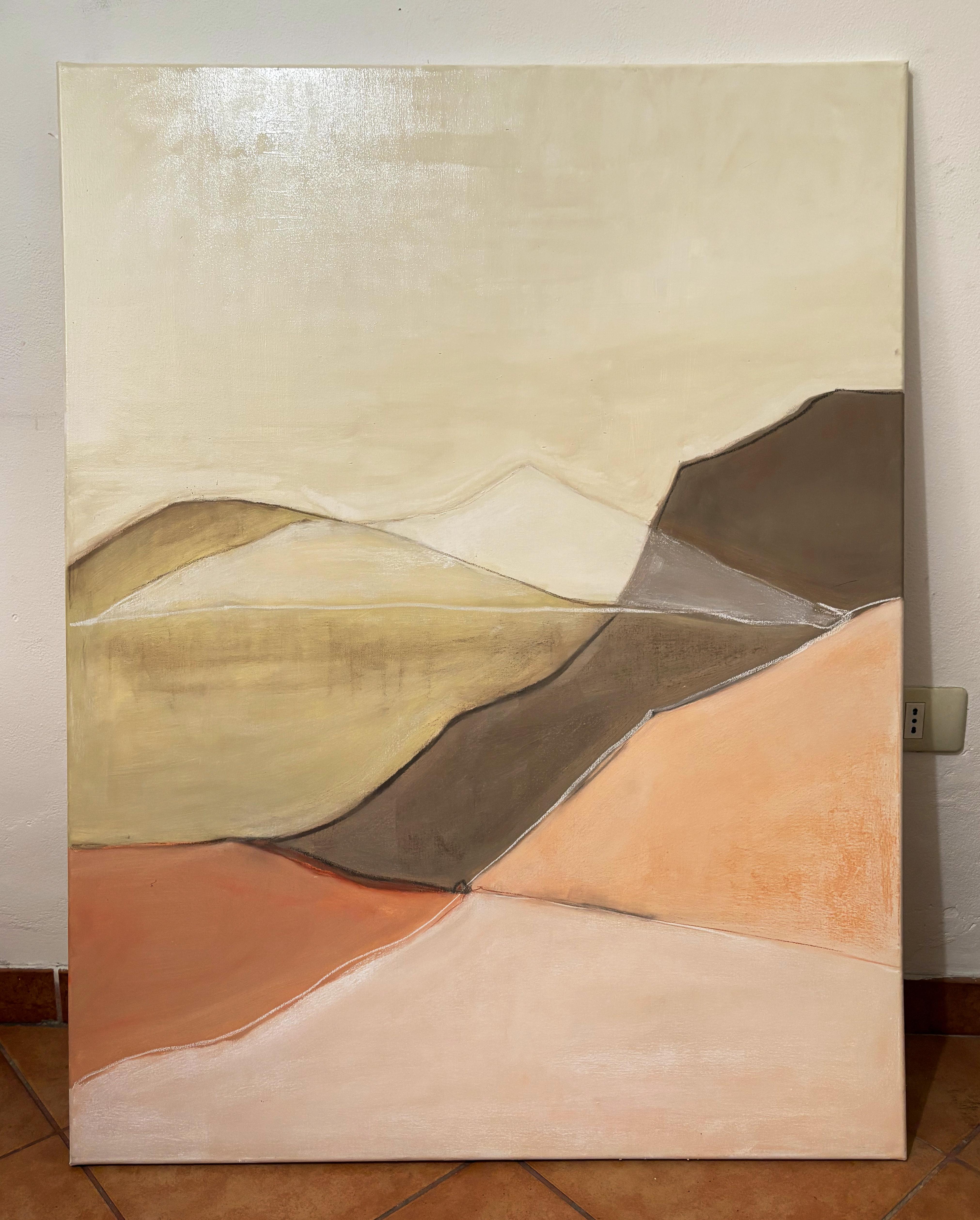 Geometric Landscape, Oil Paint on Canvas , Made in Italy By Marilina Marchica For Sale 3