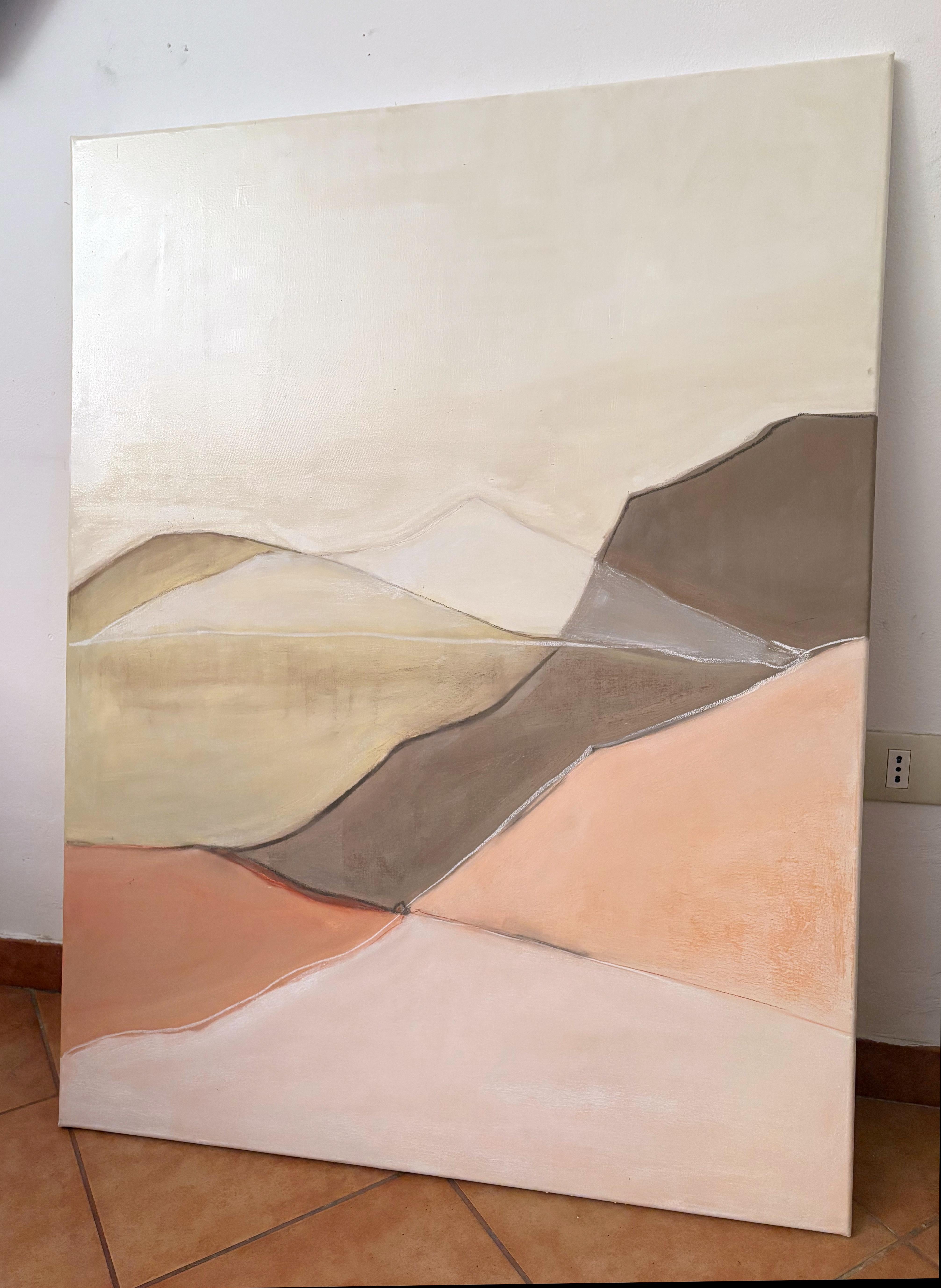Geometric Landscape, Oil Paint on Canvas , Made in Italy By Marilina Marchica For Sale 4