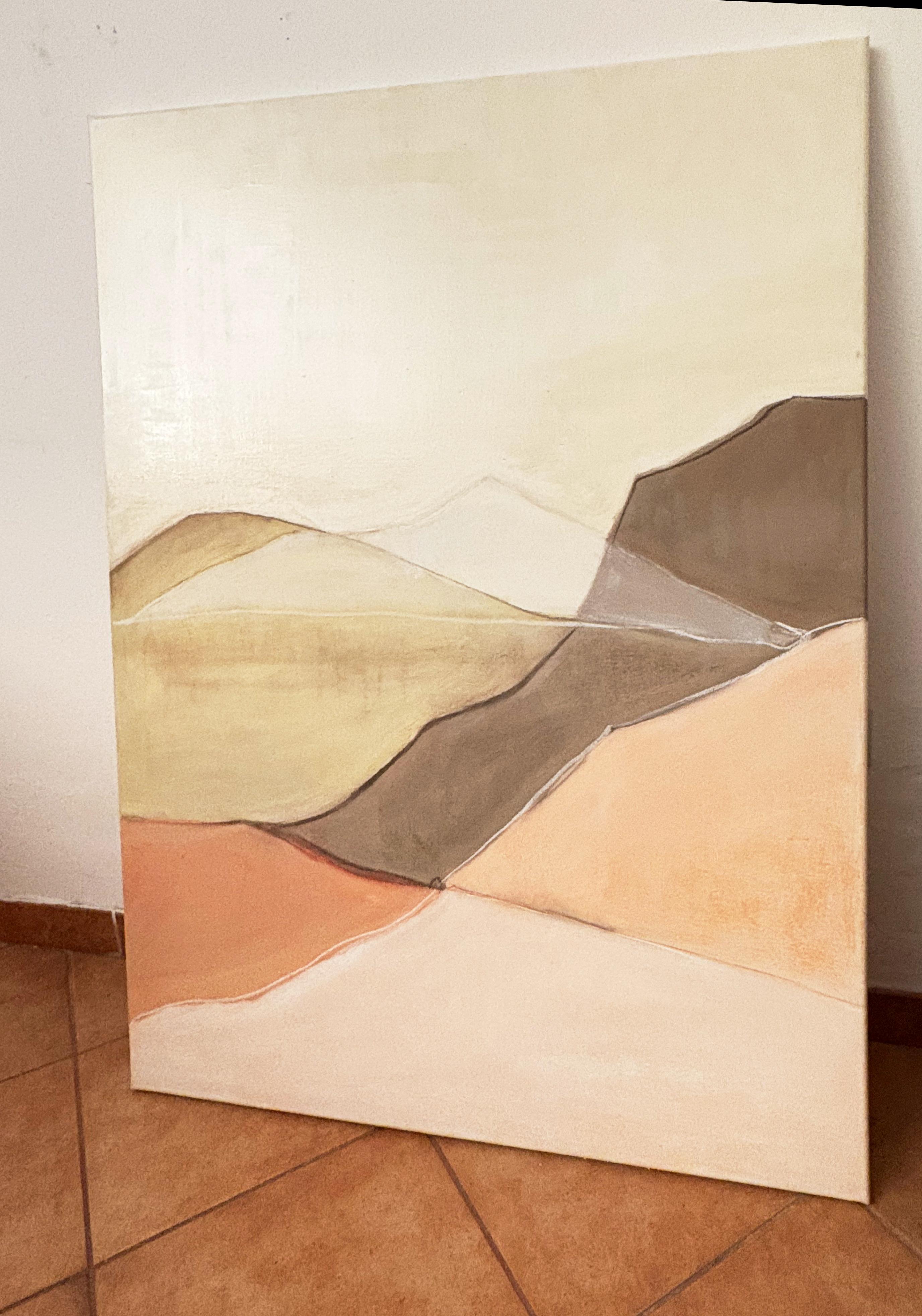 Geometric Landscape, Oil Paint on Canvas , Made in Italy By Marilina Marchica For Sale 5