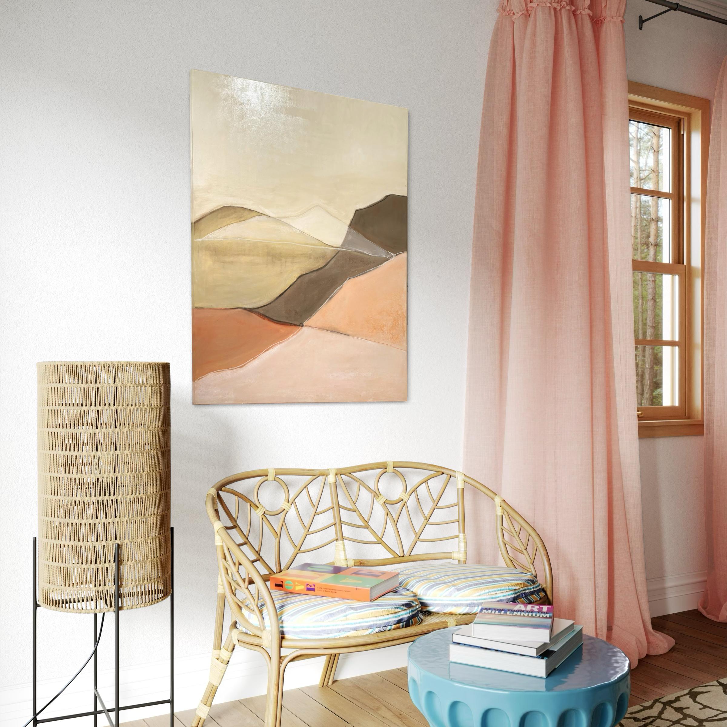 Geometric Landscape, Oil Paint on Canvas , Made in Italy By Marilina Marchica For Sale 6